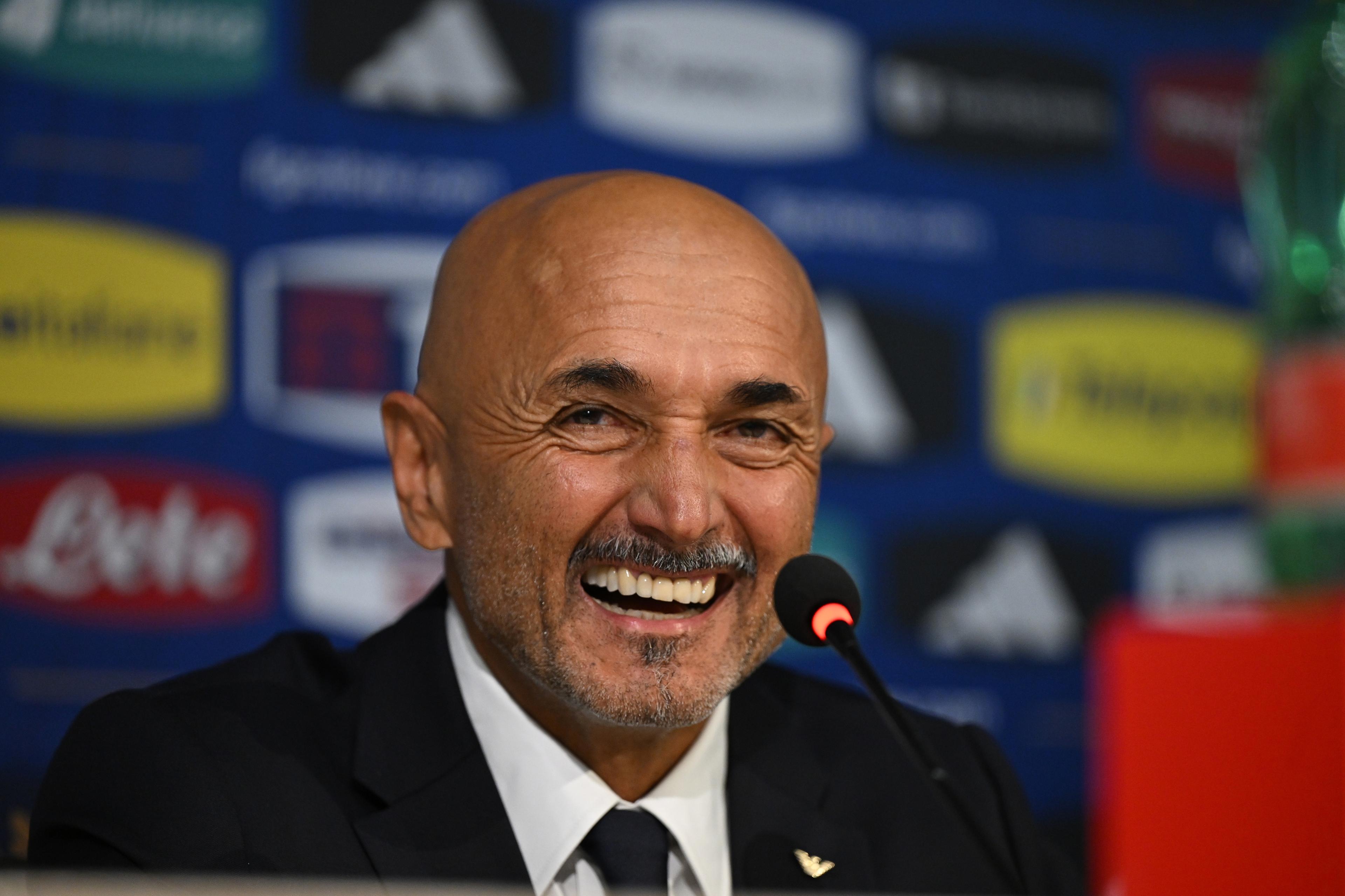 FLORENCE, ITALY - SEPTEMBER 02: Head coach of Italy Luciano Spalletti speaks with the media during Italy the press conference at Centro Tecnico Federale di Coverciano on September 02, 2023 in Florence, Italy. (Photo by Claudio Villa/Getty Images)