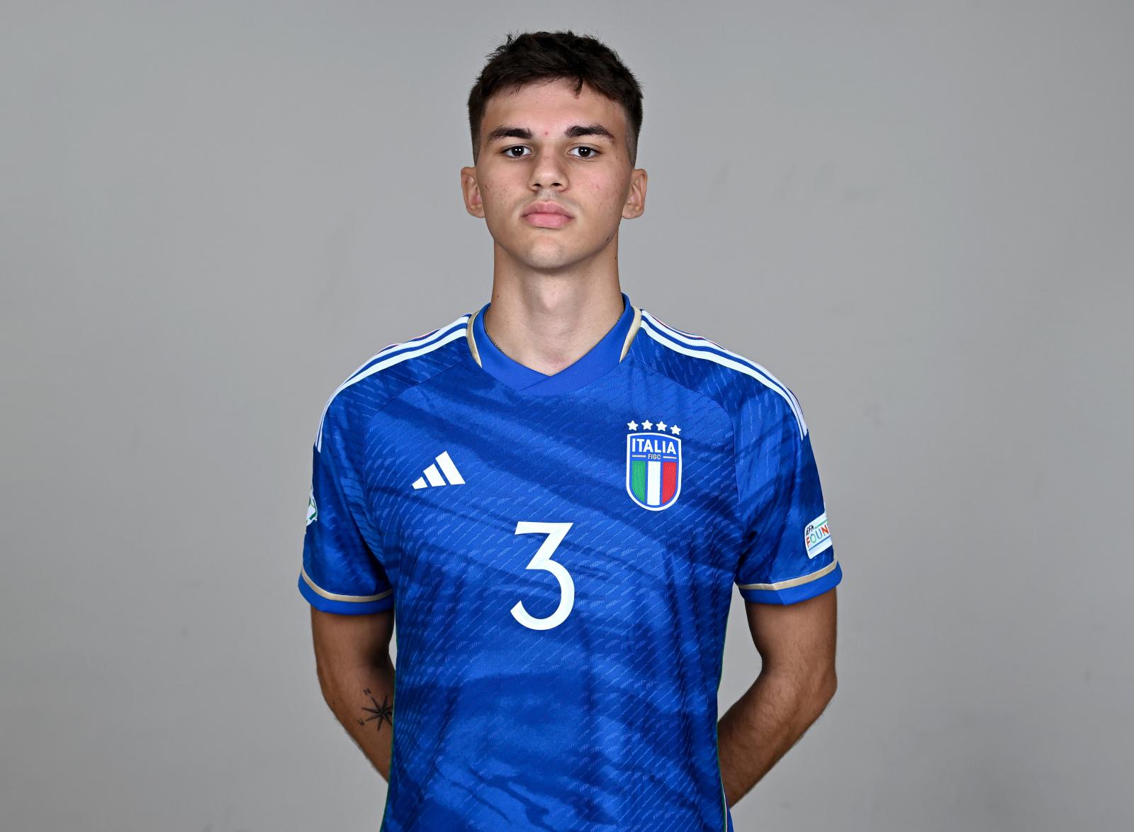 Pore, Croatia - August 31: Alessandro Schettino during a Italy portrait session in the Hotel Valamar Diamant at the UEFA Under-19 Futsal EURO 2023 on 31 August 2023 in Pore, Croatia. (Photo by Piaras Ó Mídheach - Sportsfile/UEFA via Getty Images)