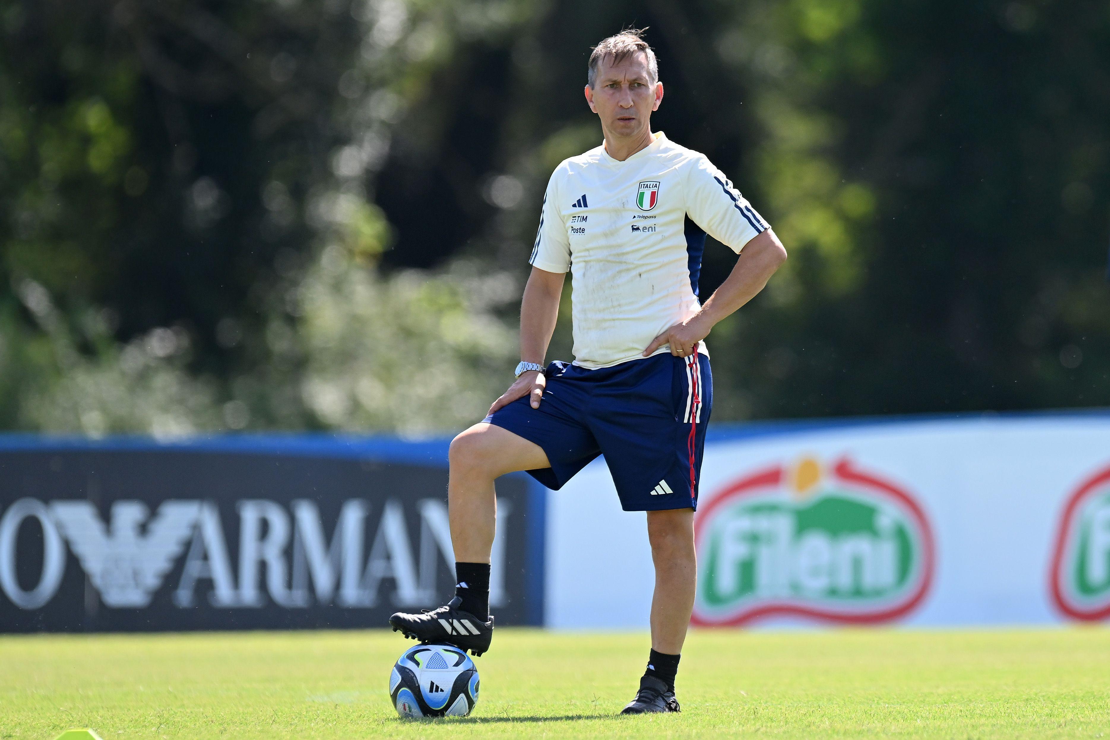 TIRRENIA, ITALY - SEPTEMBER 04: during the Italy U21 Training Session on September 04, 2023 in Tirrenia, Italy. (Photo by Alessandro Sabattini/Getty Images)