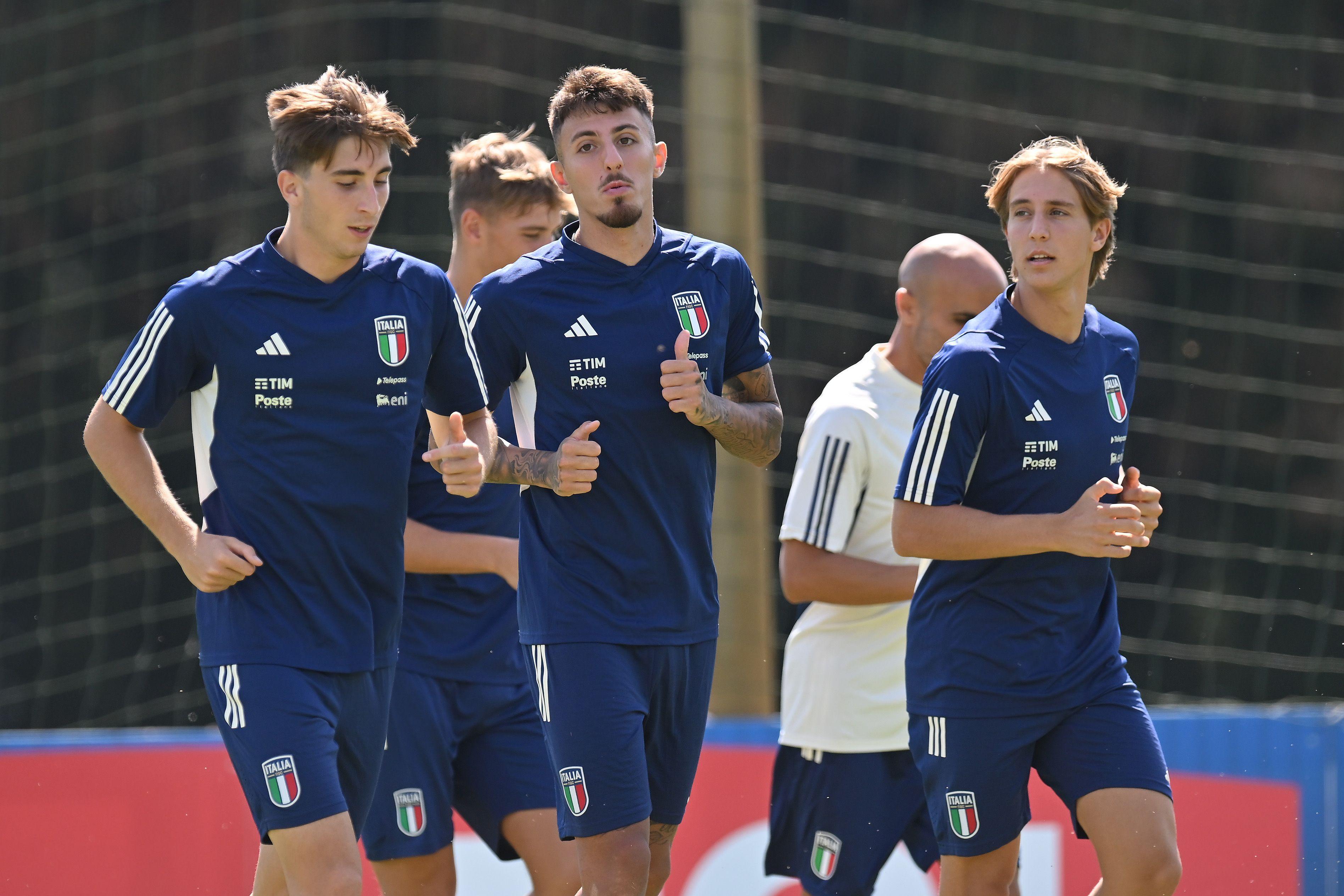 TIRRENIA, ITALY - SEPTEMBER 04: during the Italy U21 Training Session on September 04, 2023 in Tirrenia, Italy. (Photo by Alessandro Sabattini/Getty Images)