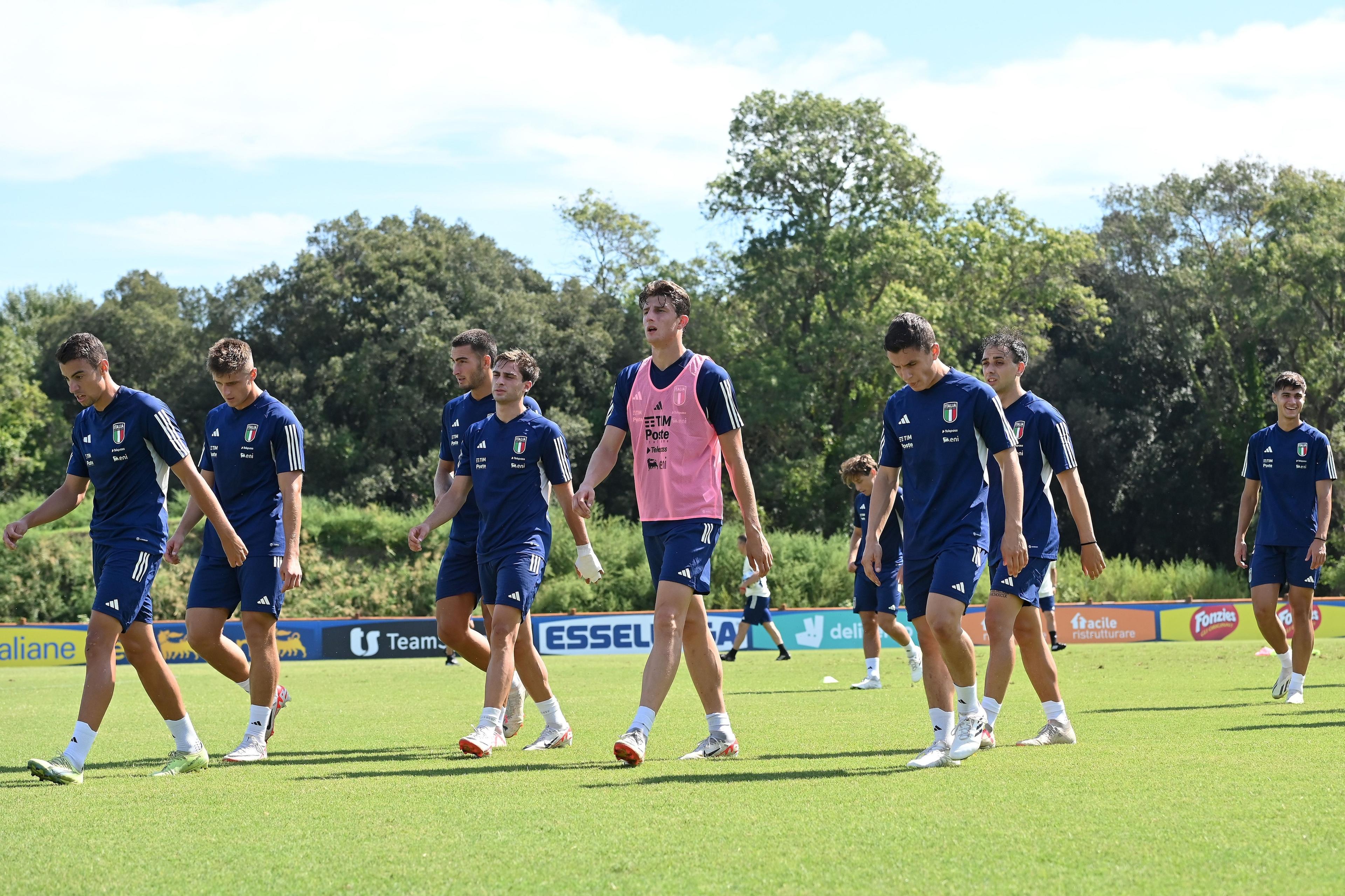 TIRRENIA, ITALY - SEPTEMBER 04: during the Italy U21 Training Session on September 04, 2023 in Tirrenia, Italy. (Photo by Alessandro Sabattini/Getty Images)