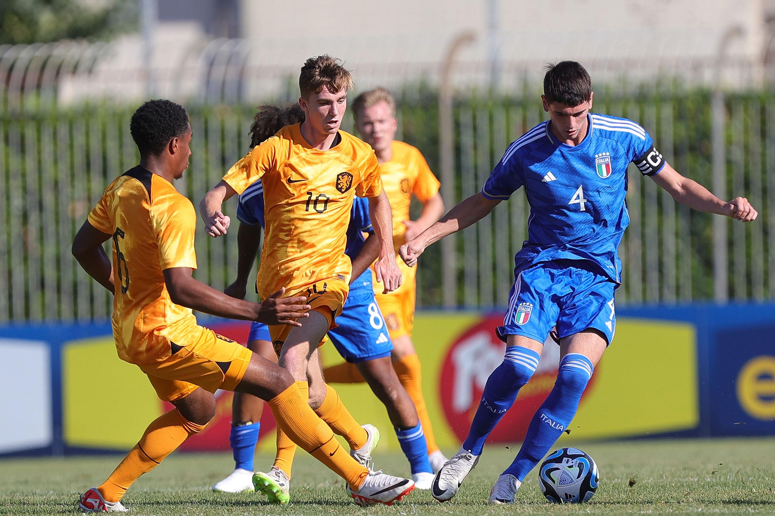 PRATO, ITALY - SEPTEMBER 11: Luca Lipani of Italy U19 in action during the Friendly Match between Italy U19 and Netherlands U19 on September 11, 2023 in Prato, Italy. (Photo by Gabriele Maltinti/Getty Images) *** Local Caption *** Luca Lipani