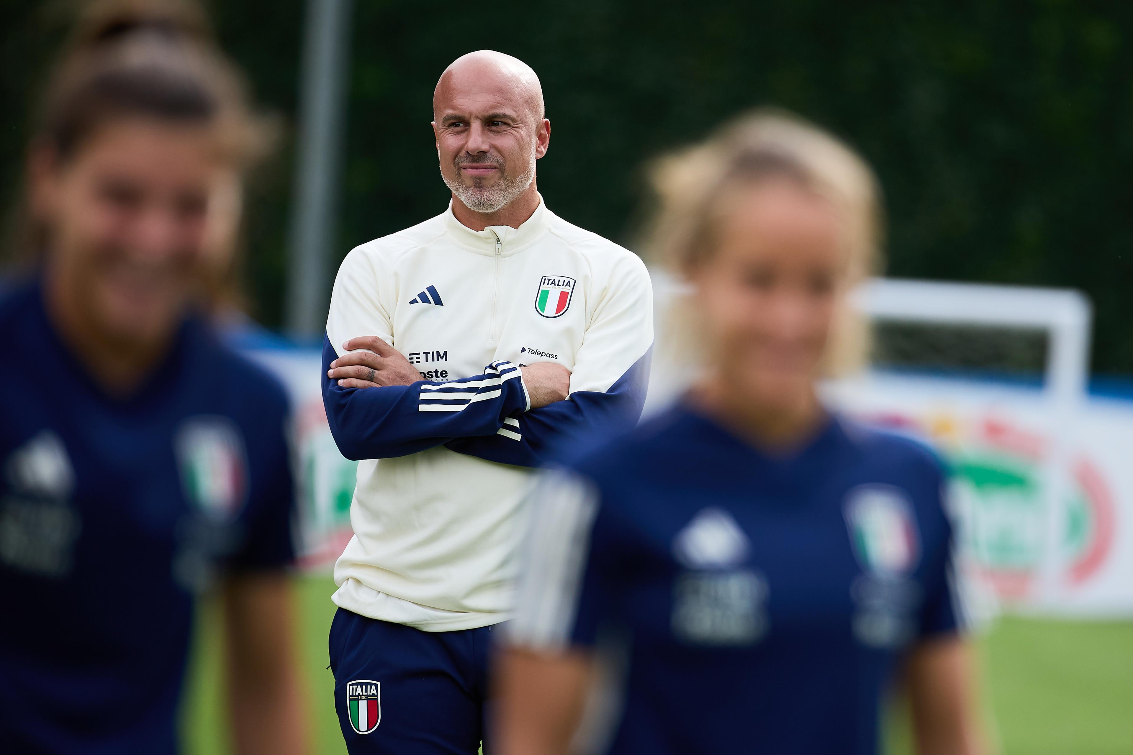 FLORENCE, ITALY - SEPTEMBER 18: Andrea Soncin, head coach of Italy during Italy Training Session at Centro Tecnico Federale di Coverciano on September 18, 2023 in Florence, Italy. (Photo by Emmanuele Ciancaglini/Getty Images)