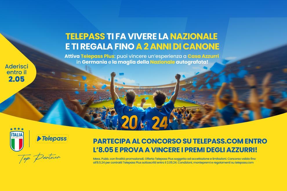 Telepass: al via il concorso per volare in Germania con gli Azzurri