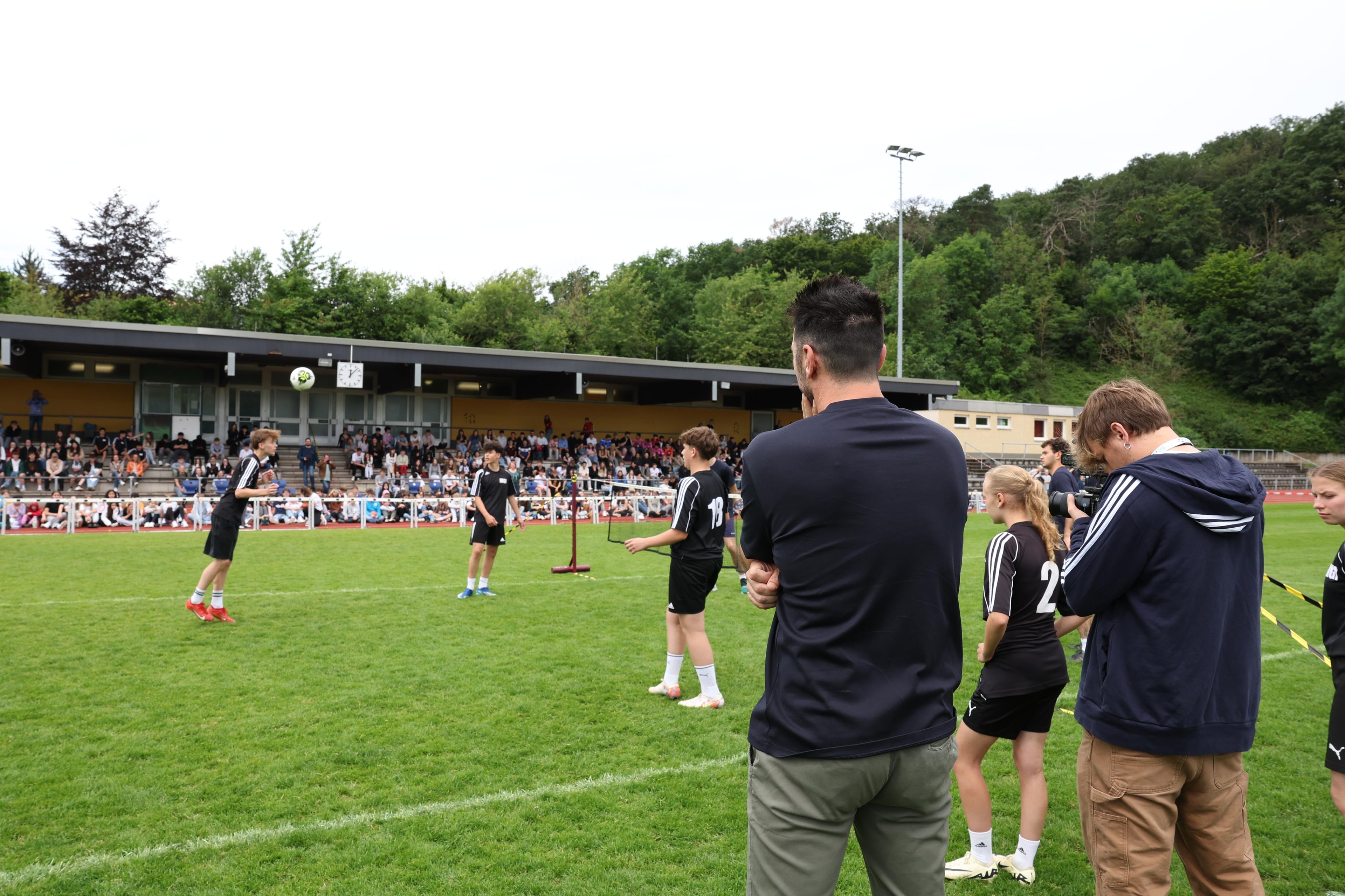 ISERLOHN, GERMANY - JUNE 21: Head Italy delegation Gianluigi Buffon awards prizes at the boys' tournament at Hemberg-Stadion on June 21, 2024 in Iserlohn, Germany. (Photo by Claudio Villa/Getty Images for FIGC)