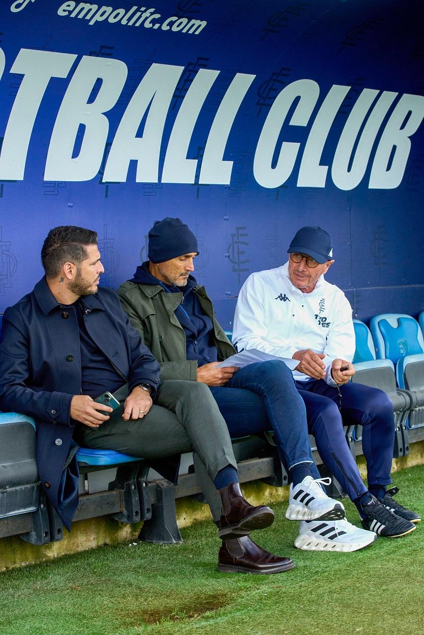 Luciano Spalletti allenatore della nazionale in visita all allenametno dell Empoli FC, Pietro Accardi Direttore Sportivo Luciano Spalletti e Aurelio Andreazzoli