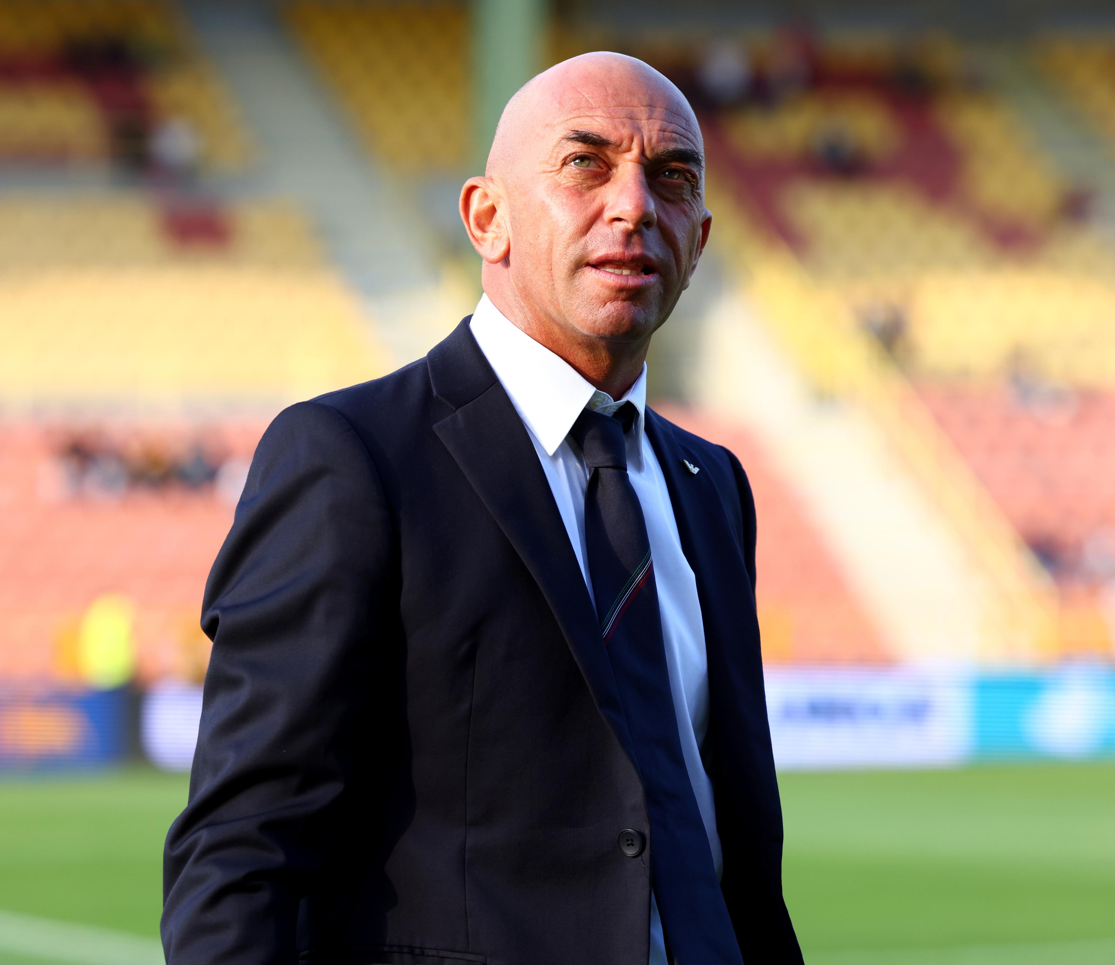 CATANZARO, ITALY - OCTOBER 13: Head coach of Italy Alberto Bollini looks on prior the Elite League match between Italy U20 and Poland U20 on October 13, 2023 in Catanzaro, Italy. (Photo by Maurizio Lagana/Getty Images)