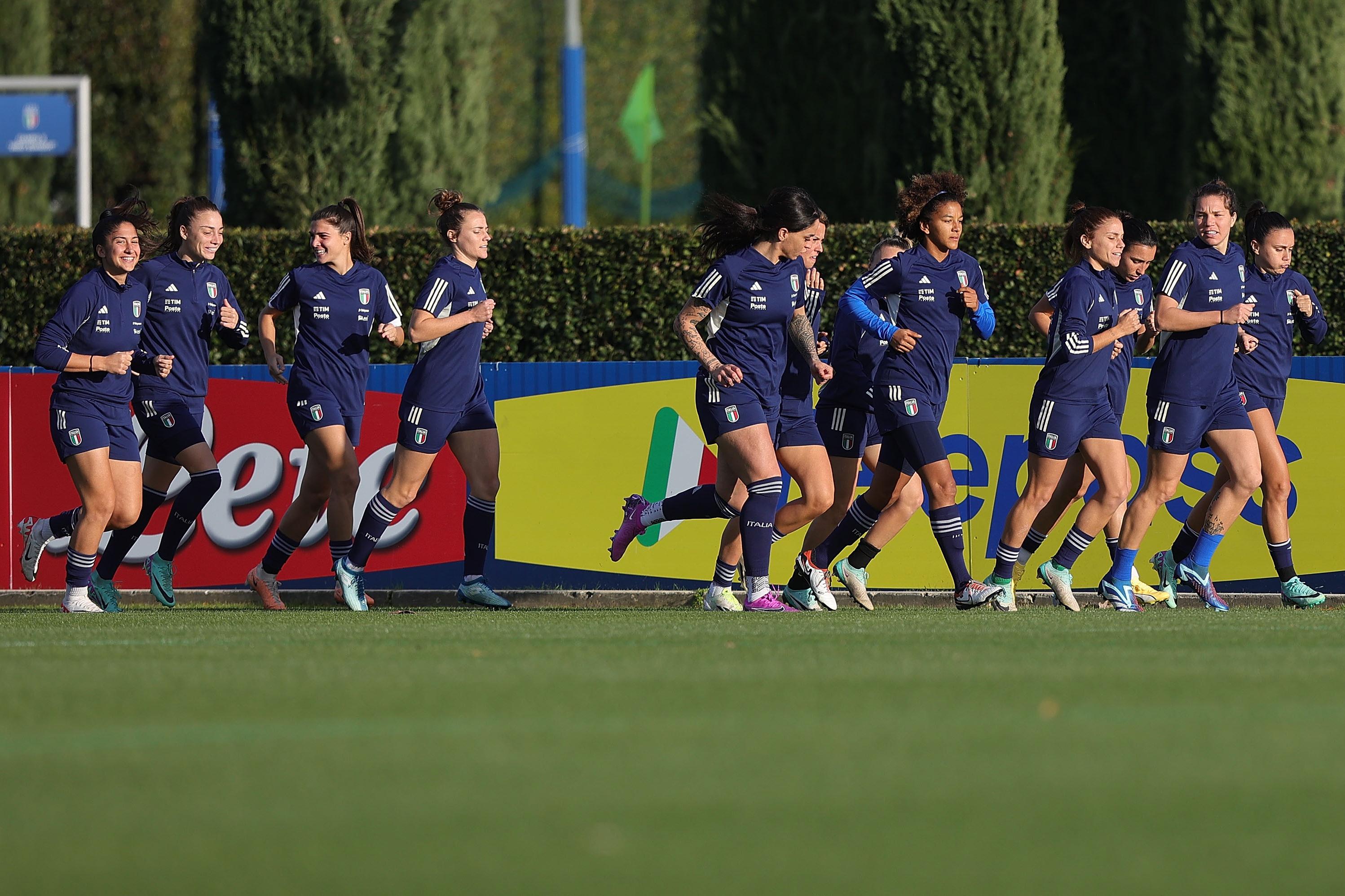 FLORENCE, ITALY - NOVEMBER 28: General view during a training session at Centro Tecnico Federale di Coverciano on November 28, 2023 in Florence, Italy. (Photo by Gabriele Maltinti/Getty Images)