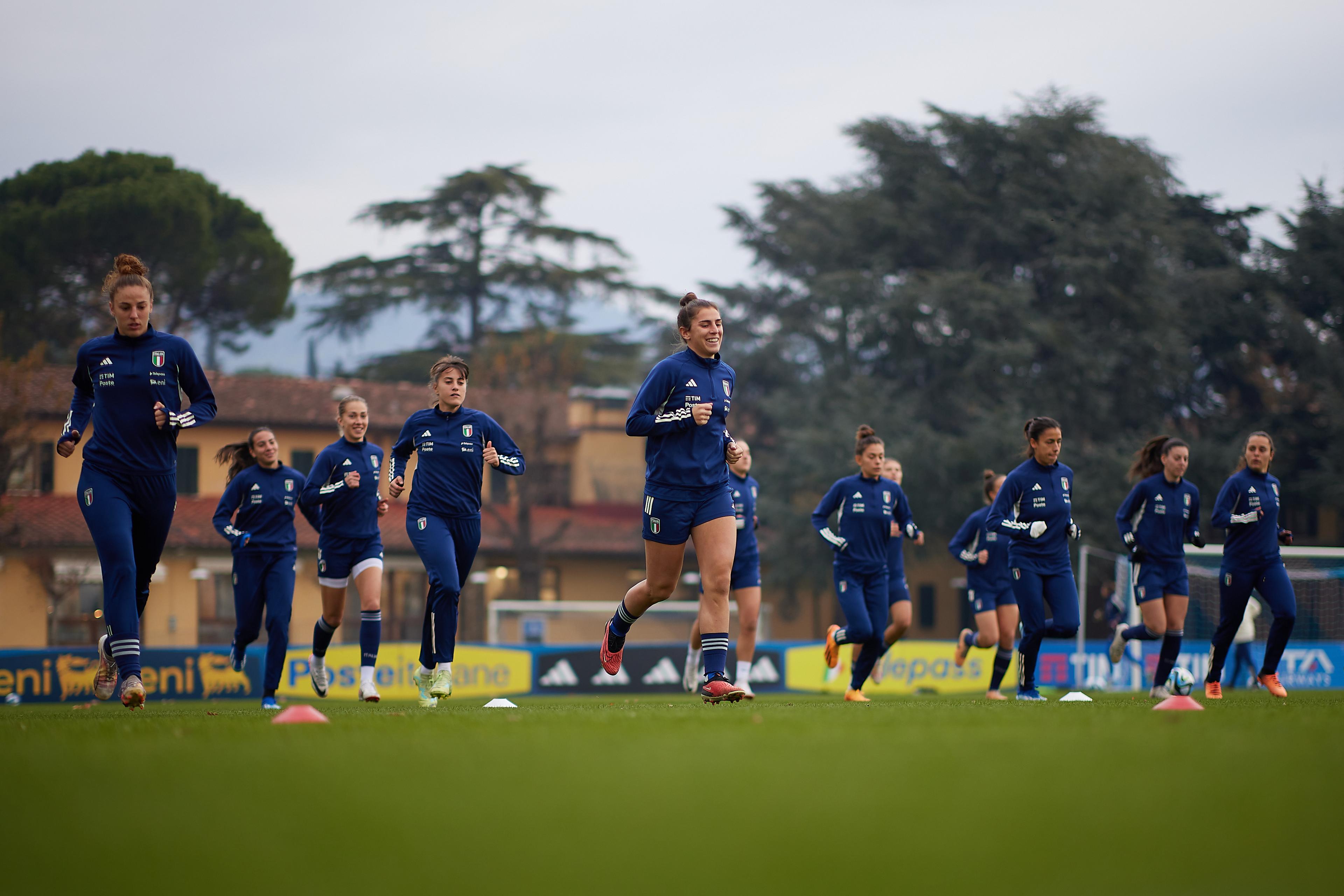FLORENCE, ITALY - NOVEMBER 27: XXXXX of Italy a training session at Centro Tecnico Federale di Coverciano on November 27, 2023 in Florence, Italy. (Photo by Emmanuele Ciancaglini/Getty Images)