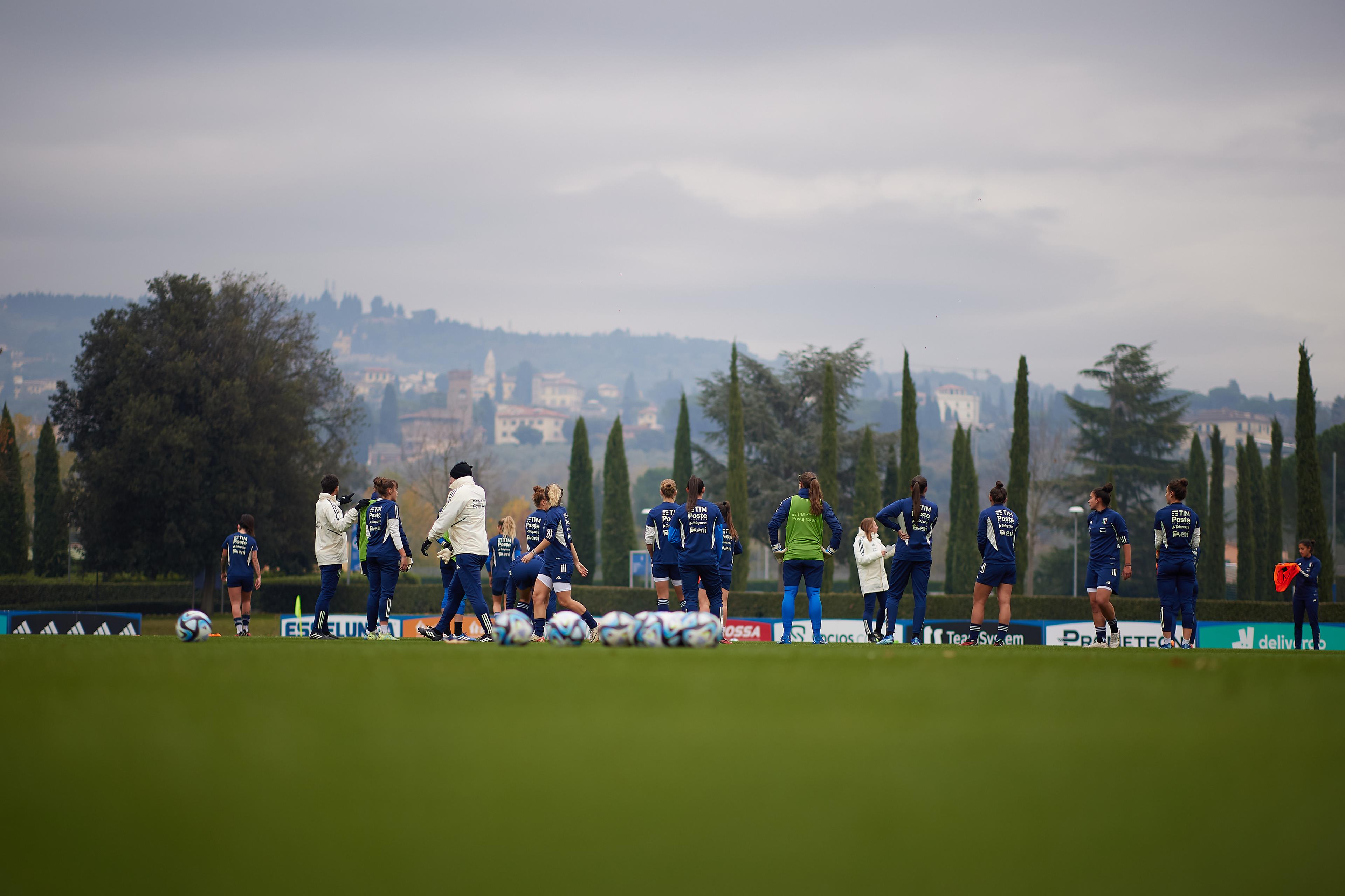 FLORENCE, ITALY - NOVEMBER 27: XXXXX of Italy a training session at Centro Tecnico Federale di Coverciano on November 27, 2023 in Florence, Italy. (Photo by Emmanuele Ciancaglini/Getty Images)