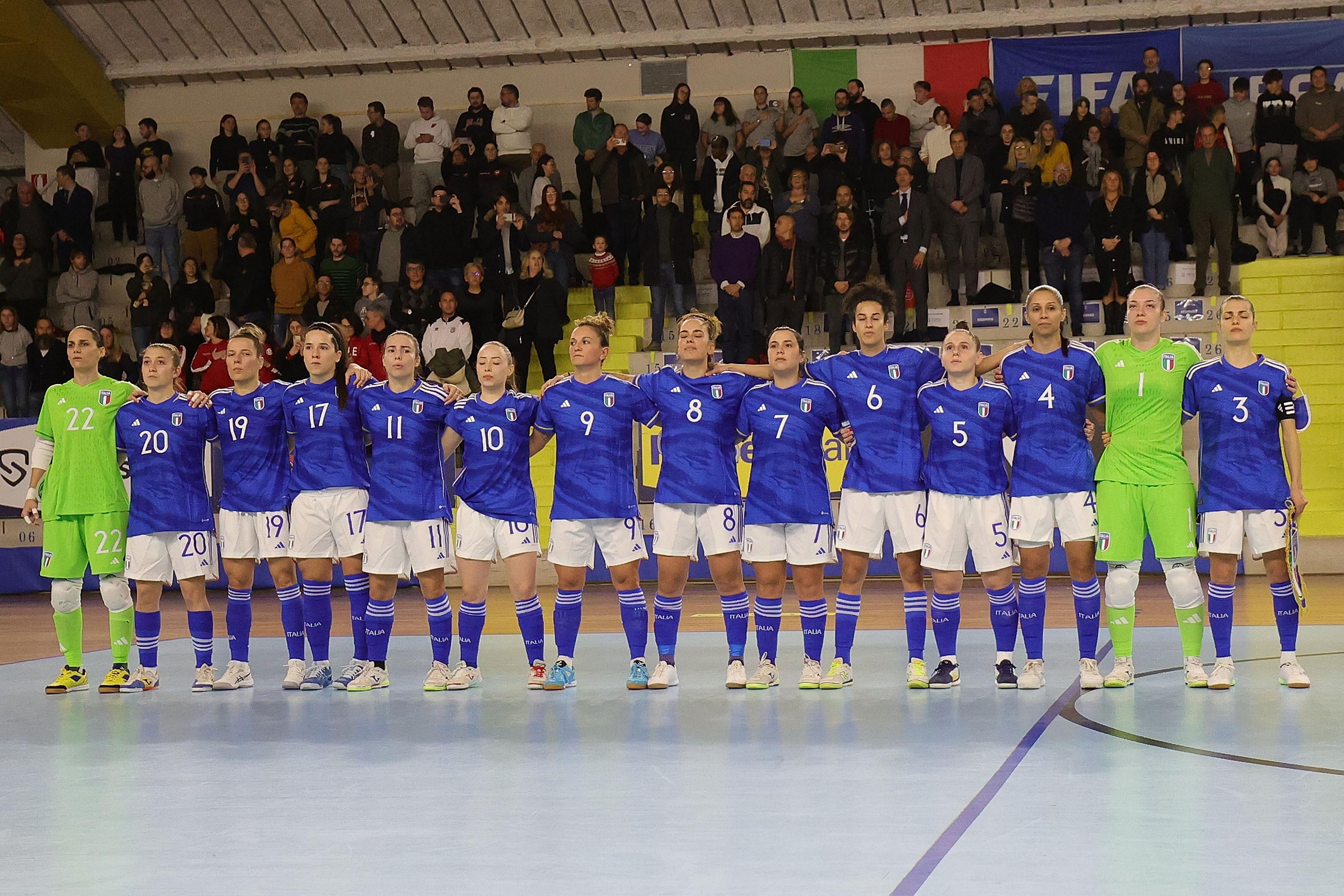 SCANDICCI, ITALY - DECEMBER 5: Italy Futsal poses during the friendly match between Italy and Spain Women Futsal on December 5, 2023 in Scandicci, Italy. (Photo by Gabriele Maltinti/Getty Images)