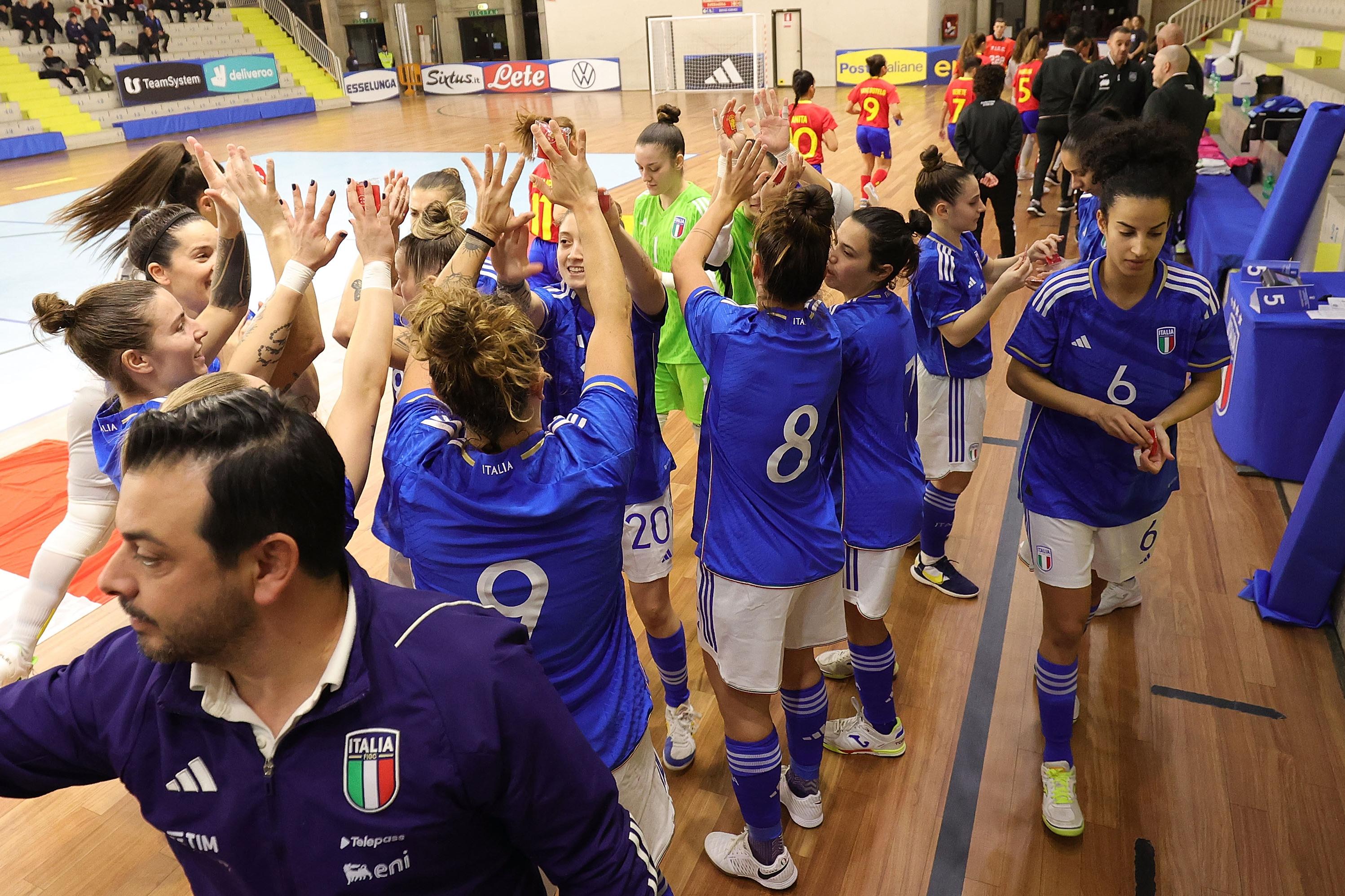 SCANDICCI, ITALY - DECEMBER 5: General view during the friendly match between Italy and Spain Women Futsal on December 5, 2023 in Scandicci, Italy. (Photo by Gabriele Maltinti/Getty Images)
