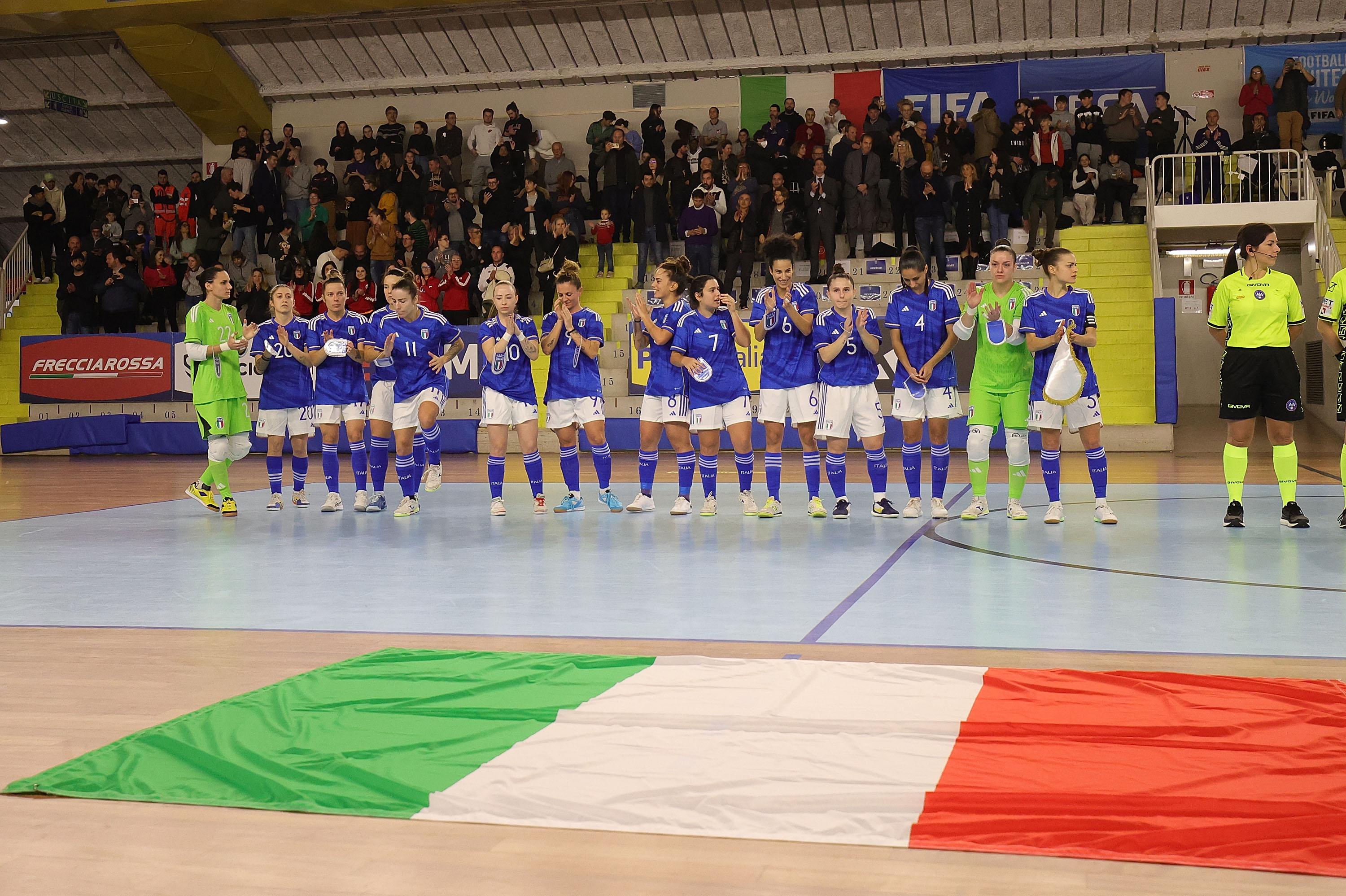 SCANDICCI, ITALY - DECEMBER 5: General view during the friendly match between Italy and Spain Women Futsal on December 5, 2023 in Scandicci, Italy. (Photo by Gabriele Maltinti/Getty Images)