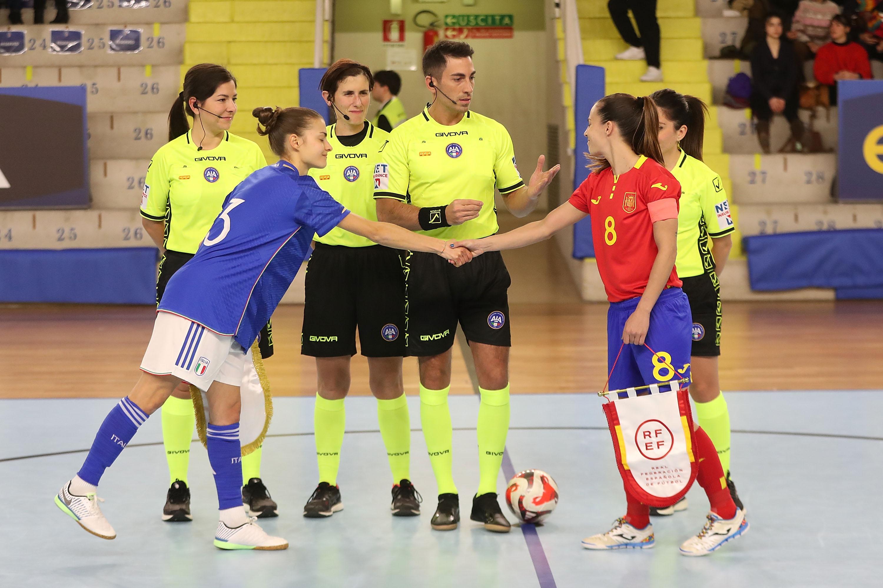 SCANDICCI, ITALY - DECEMBER 5: General view during the friendly match between Italy and Spain Women Futsal on December 5, 2023 in Scandicci, Italy. (Photo by Gabriele Maltinti/Getty Images)