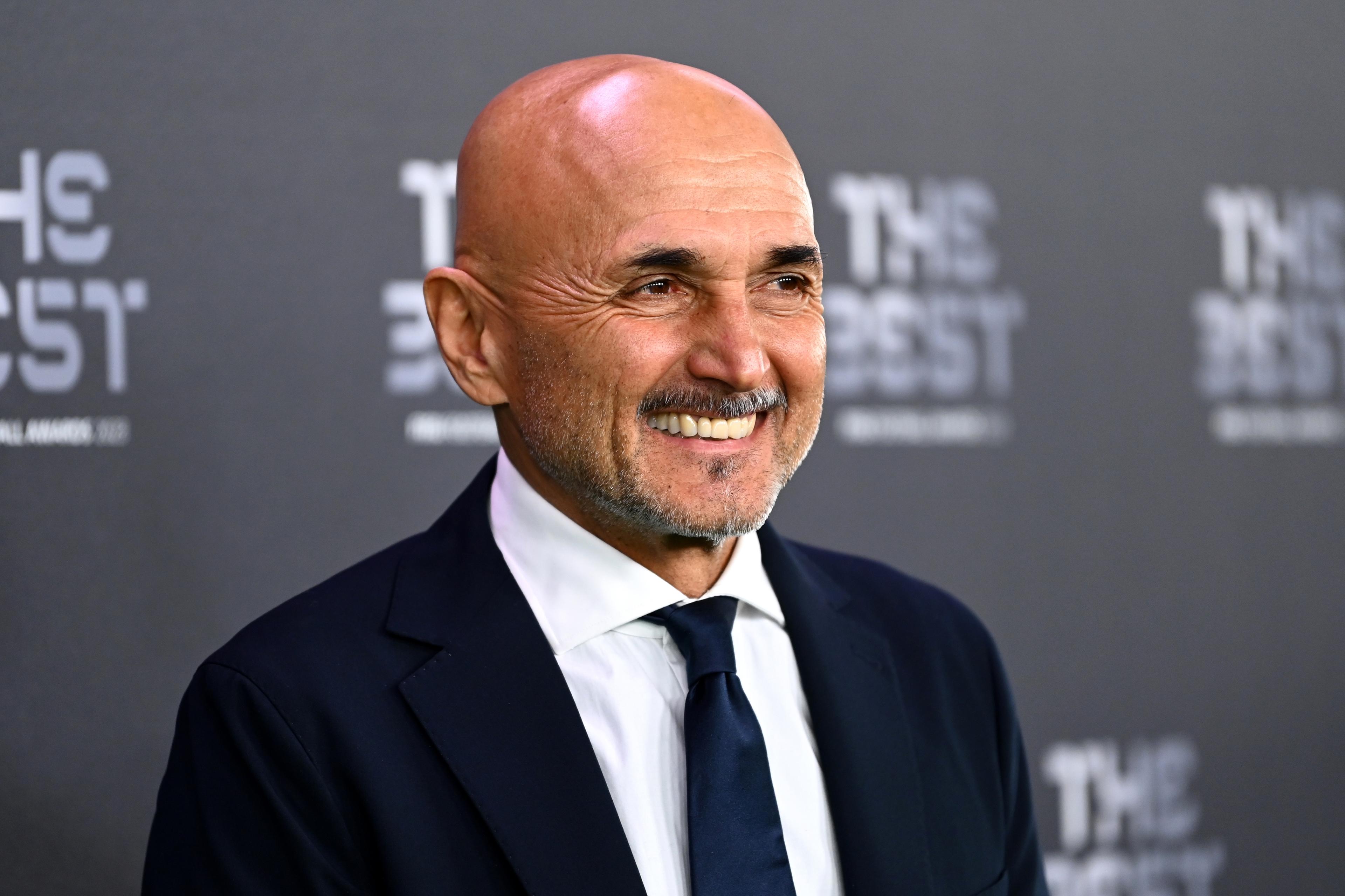 LONDON, ENGLAND - JANUARY 15: Italian Football Manager, Luciano Spalletti arrives on the Green Carpet ahead of The Best FIFA Football Awards 2023 at The Apollo Theatre on January 15, 2024 in London, England. (Photo by Joe Maher - FIFA/FIFA via Getty Images)