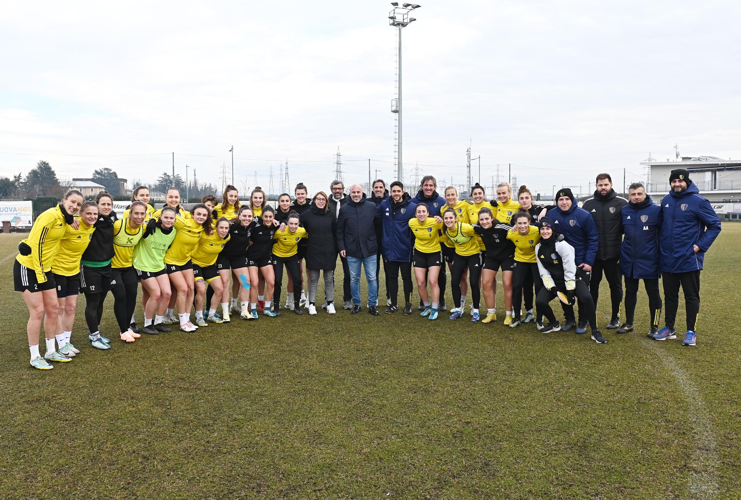 VISITA DEL CT DELLA NAZIONALE ANDREA SONCIN CON IL SUO STAFF AGLI ALLENAMENTI COMO WOMEN CALCIO FEMMINILE CAMPIONATO 2023-24 SERIE A FOTO CUSA 01-02-2024