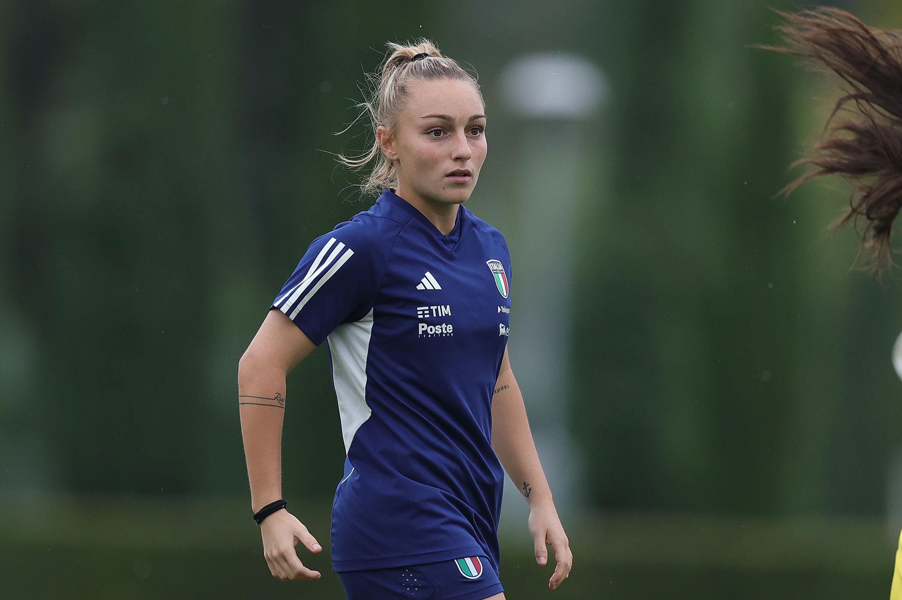 FLORENCE, ITALY - OCTOBER 24: Giada Greggi of Italy during Italy Women training session at Centro Tecnico Federale di Coverciano on October 24, 2023 in Florence, Italy. (Photo by Gabriele Maltinti/Getty Images) *** Local Caption *** Giada Greggi