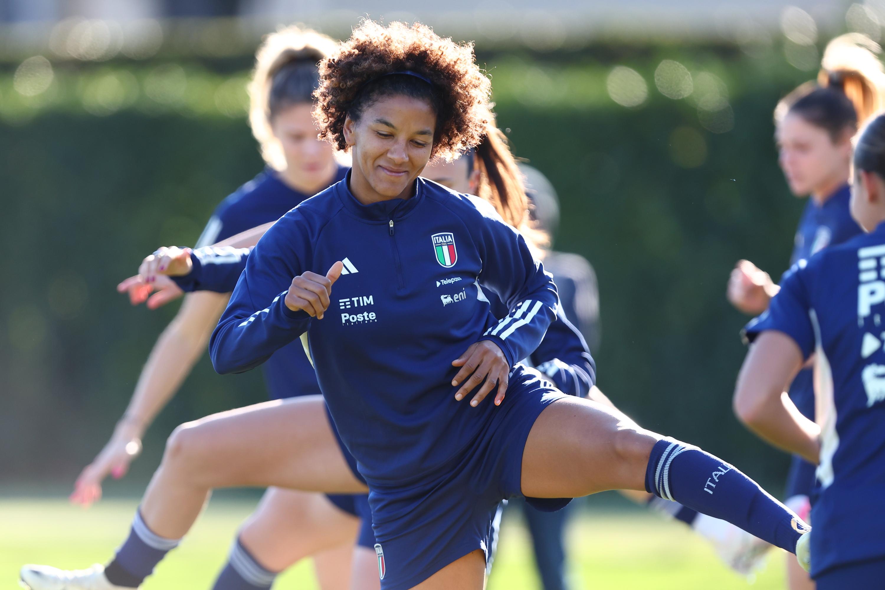 FLORENCE, ITALY - FEBRUARY 19: during Italy Training Session at Centro Tecnico Federale di Coverciano on February 19, 2024 in Florence, Italy. (Photo by Luca Amedeo Bizzarri/Getty Images)
