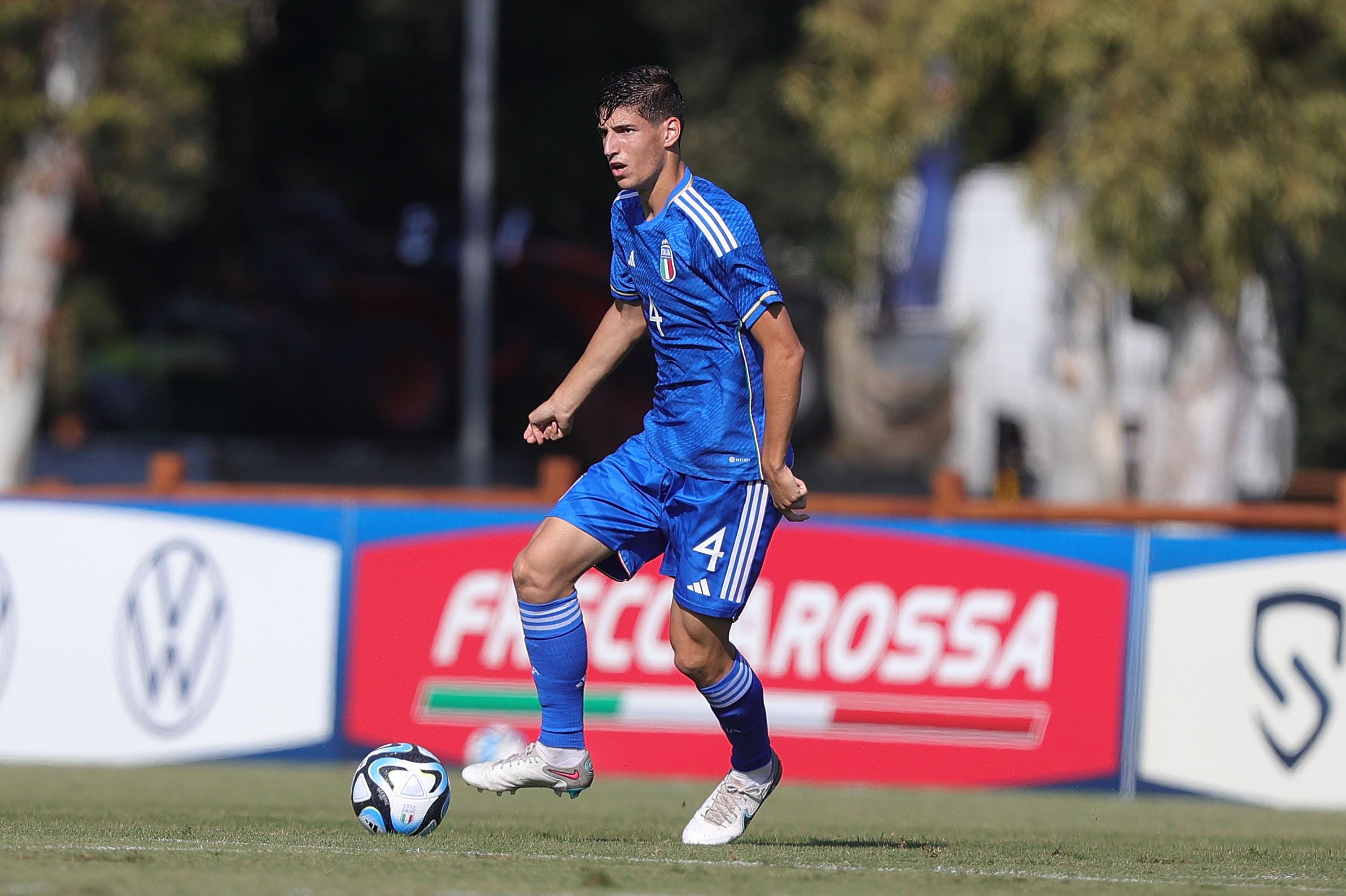 TIRRENIA, ITALY - OCTOBER 12: Matteo Prati of Italy U21 in action during the Friendly Match between Italy U21 and Italy U18 on October 12, 2023 in Tirrenia, Italy. (Photo by Gabriele Maltinti/Getty Images) *** Local Caption *** Matteo Prati