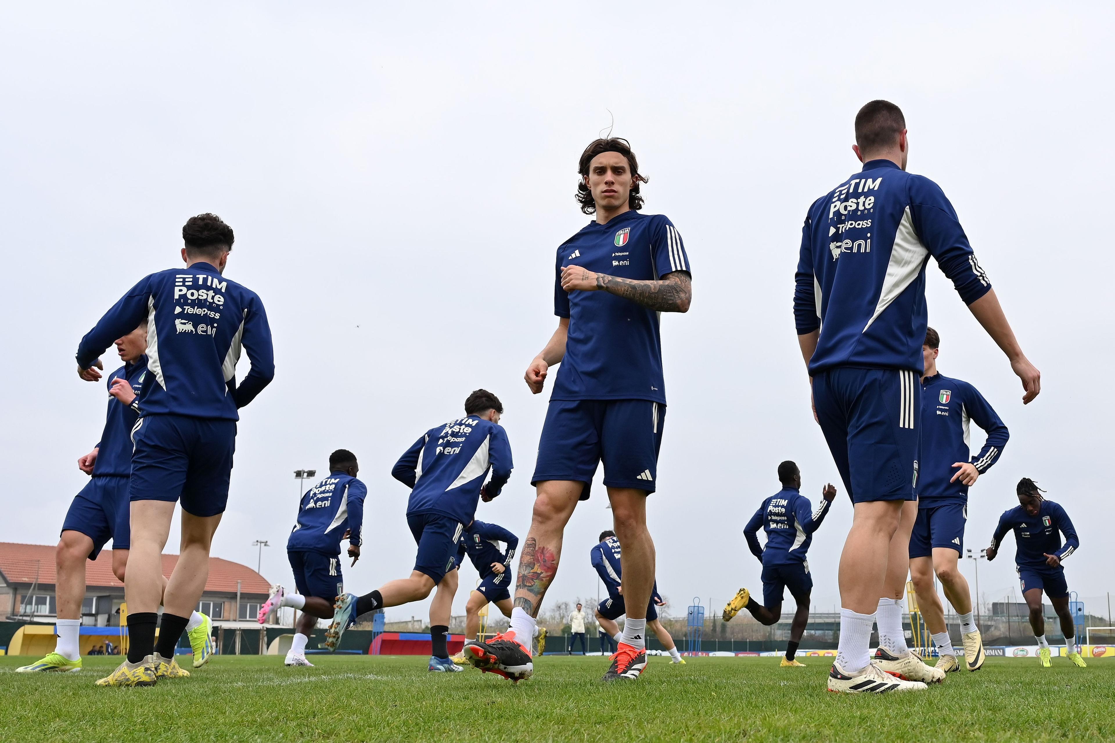 RIMINI, ITALY - MARCH 19: Riccardo Calafiori of Italy U21 during the Italy U21 Training Session on March 19, 2024 in Rimini, Italy. (Photo by Alessandro Sabattini/Getty Images)