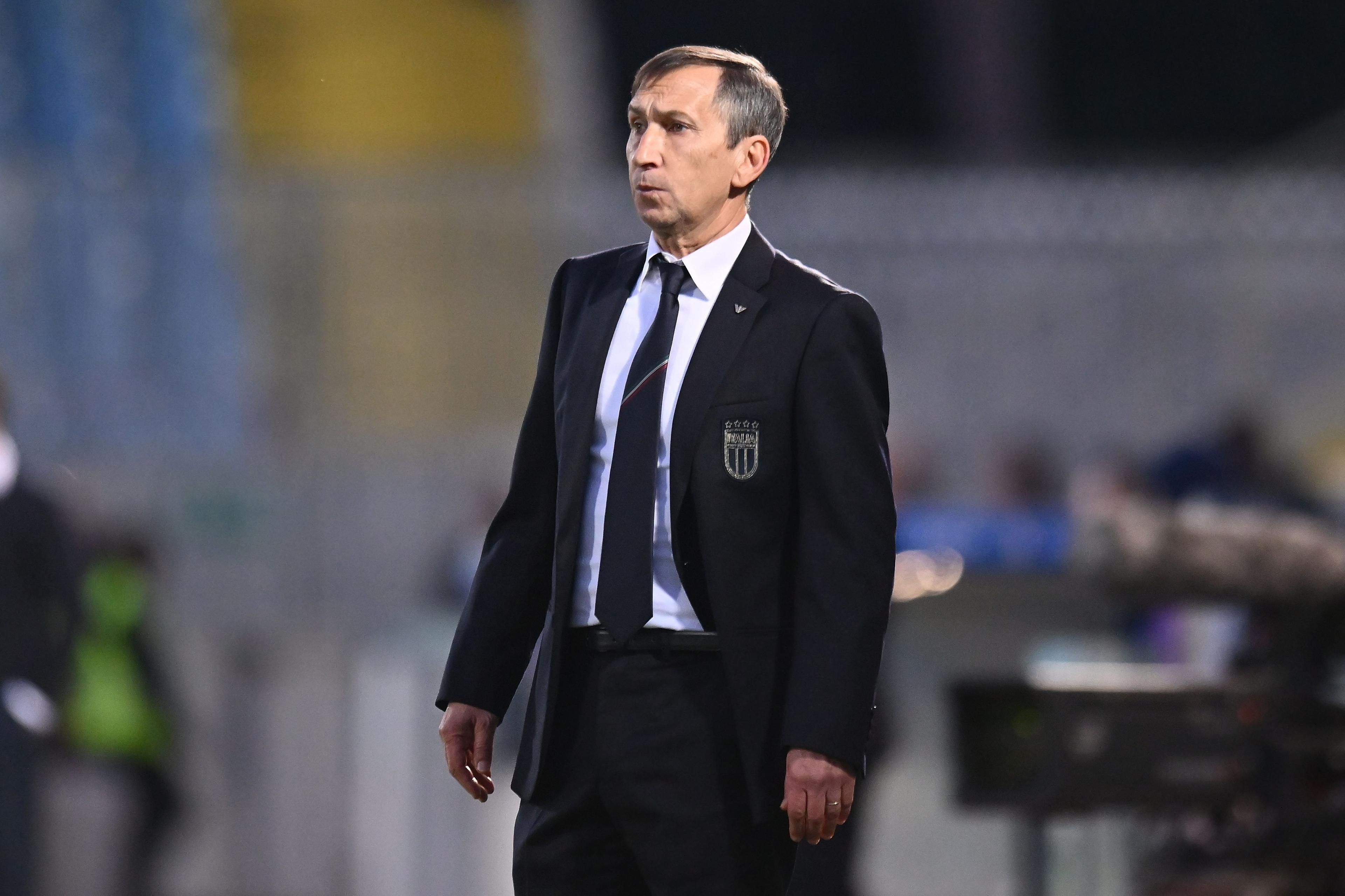 CESENA, ITALY - MARCH 22:Carmine Nunziata head coach of Italy u21 during the UEFA Under21 EURO Qualifier match between Italy U21 and Latvia U21 at Dino Manuzzi Stadium on March 22, 2024 in Cesena, Italy. (Photo by Alessandro Sabattini/Getty Images)