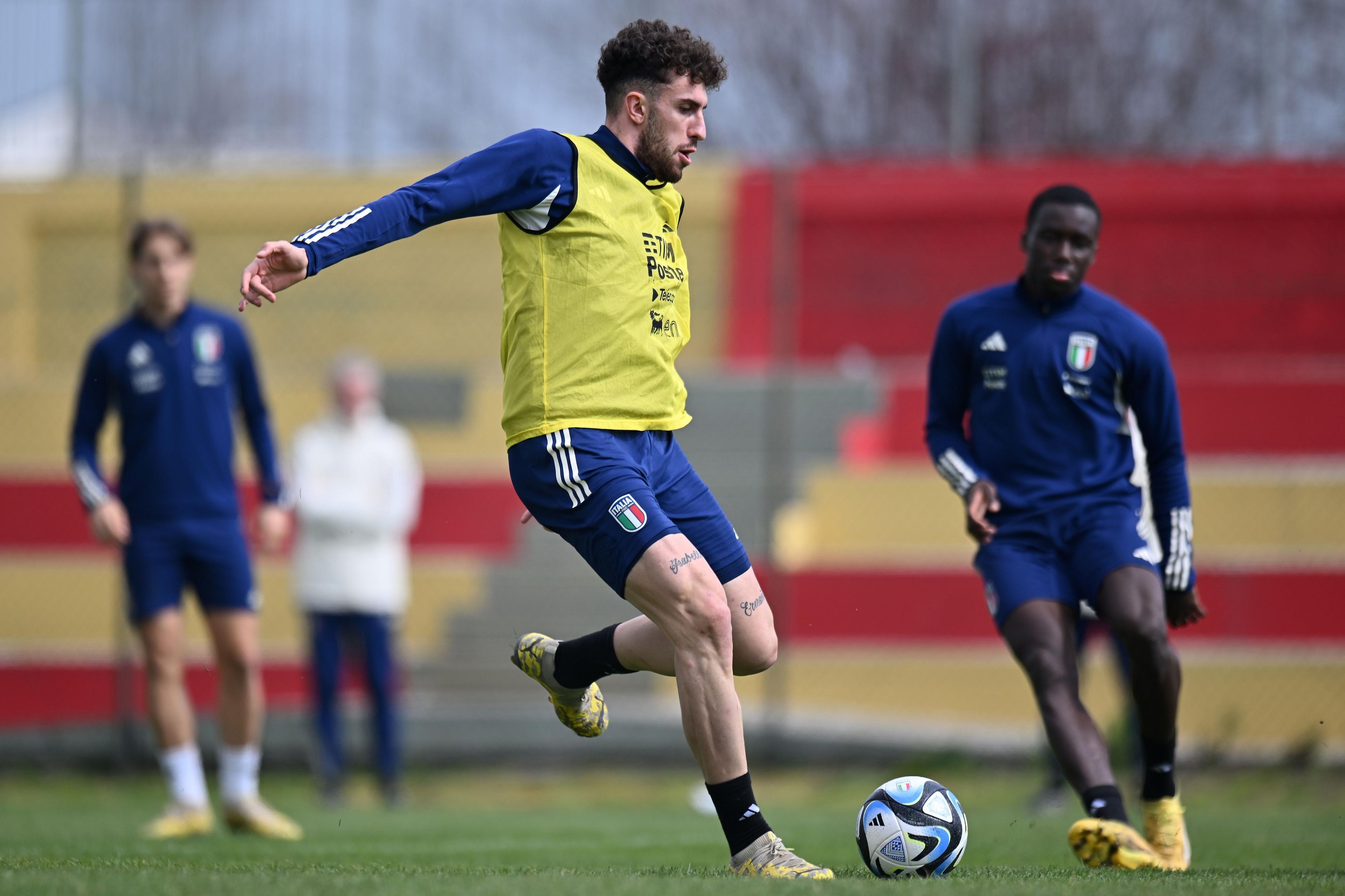 RIMINI, ITALY - MARCH 19:Matteo Ruggeri of Italy U21 during the Italy U21 Training Session on March 19, 2024 in Rimini, Italy. (Photo by Alessandro Sabattini/Getty Images)