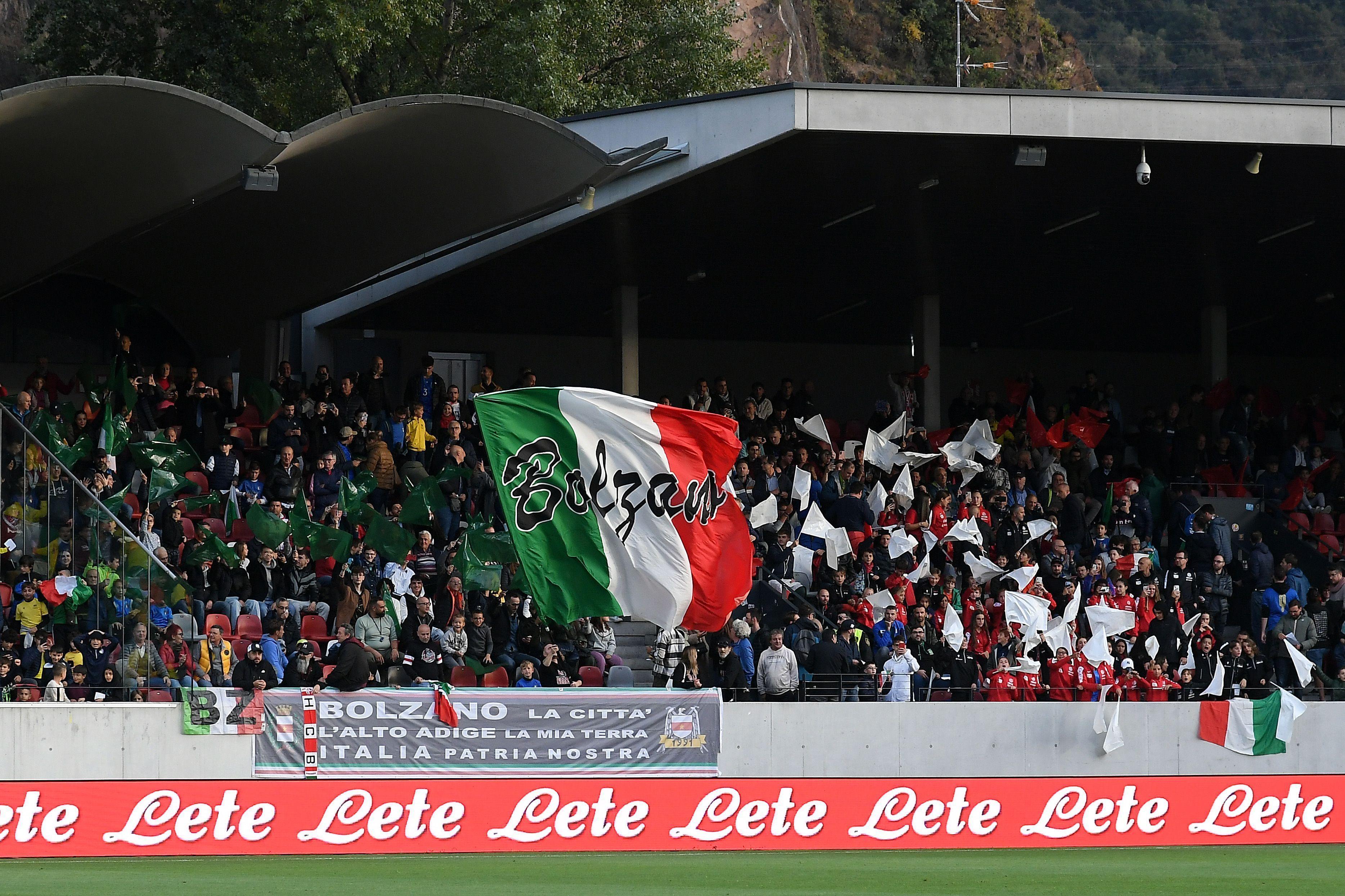 BOLZEN, ITALY - OCTOBER 17:Italian fans during the UEFA U21 EURO Qualifier match between Italy and Norway at Stadio Druso on October 17, 2023 in Bolzen, Italy. (Photo by Alessandro Sabattini/Getty Images)