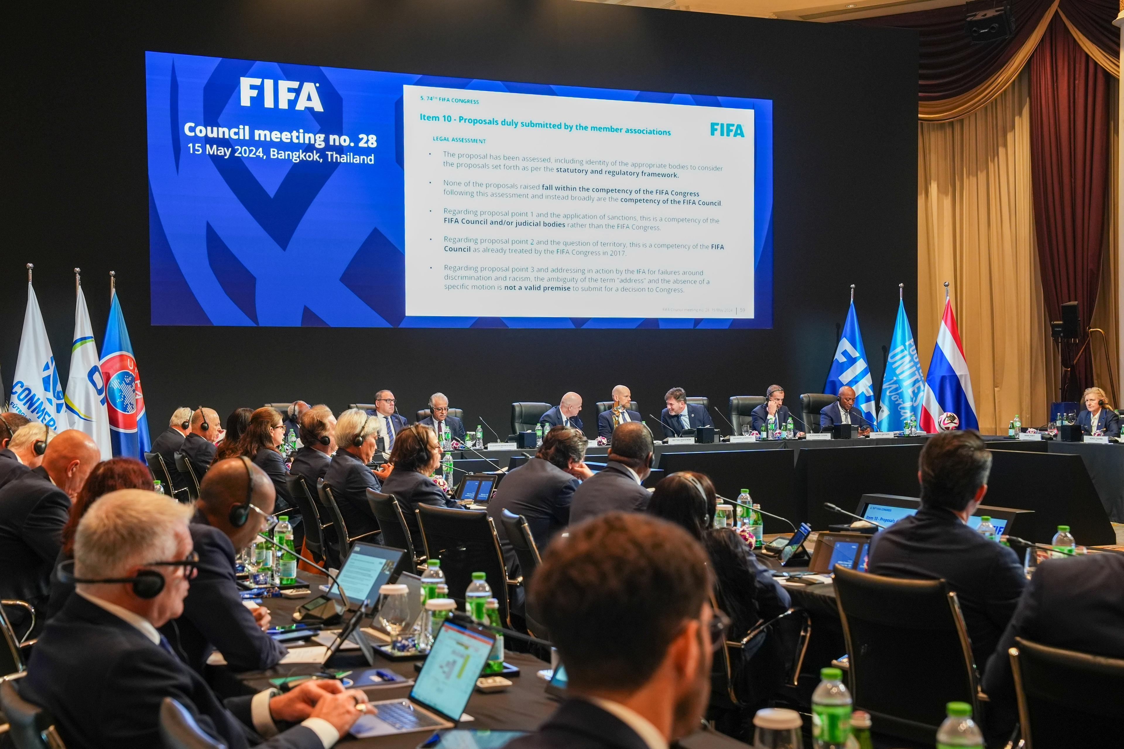 BANGKOK, THAILAND - MAY 15: A general view as FIFA Deputy Secretary General Football Mattias Grafstr\\u00F6m is appointed as the new FIFA Secretary General during the FIFA Council Meeting at The Athenee Hotel on May 15, 2024. (Photo by Pascal Bitz/FIFA)