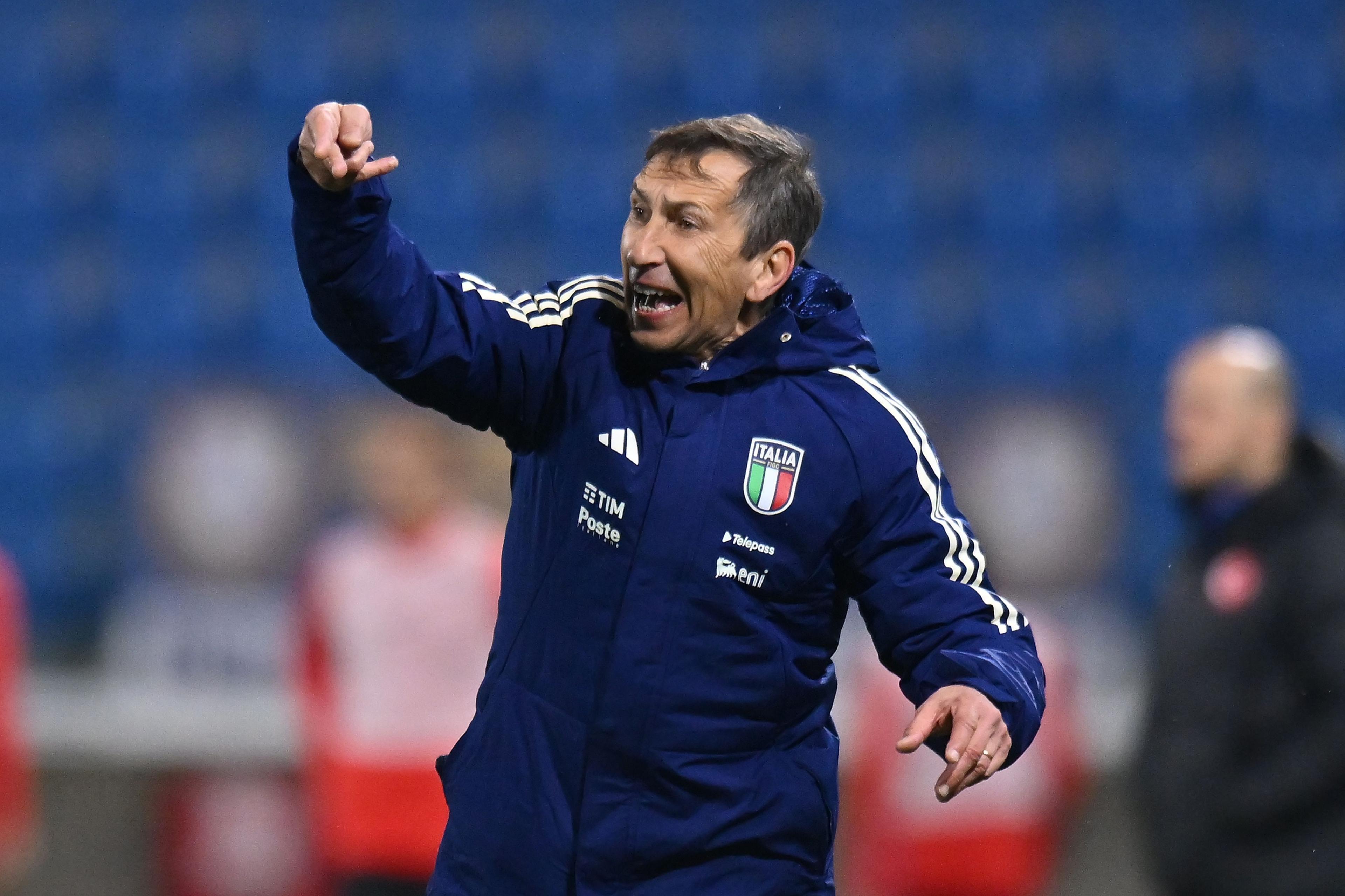 FERRARA, ITALY - MARCH 26: Carmine Nunziata head coach of Italy U21 during the UEFA Under21 EURO Qualifier match between Italy U21 and Turkey U21 at Stadio Paolo Mazza on March 26, 2024 in Ferrara, Italy. (Photo by Alessandro Sabattini/Getty Images)