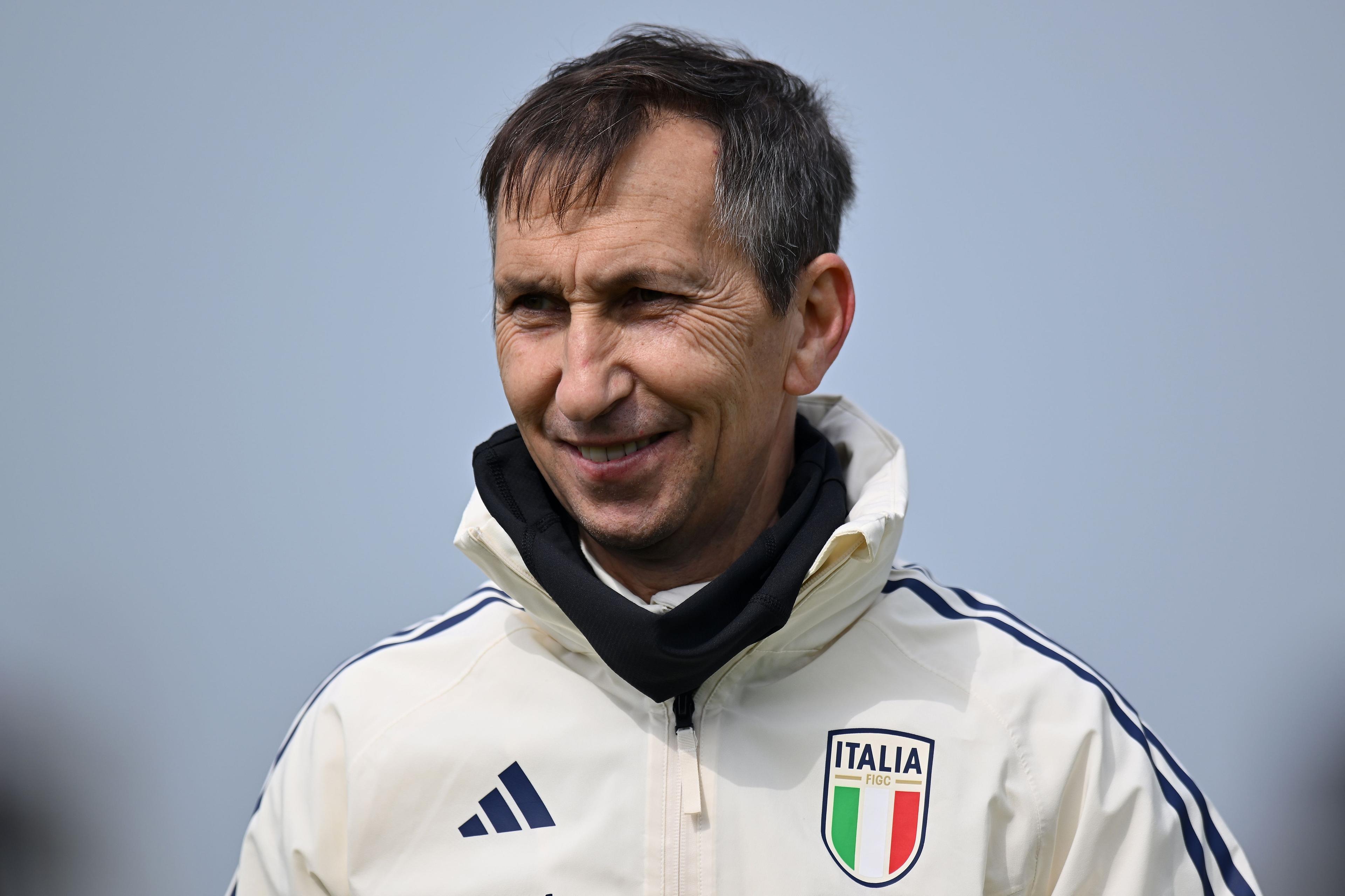 RIMINI, ITALY - MARCH 19:Carmine Nunziata head coach of Italy U21 during the Italy U21 Training Session on March 19, 2024 in Rimini, Italy. (Photo by Alessandro Sabattini/Getty Images)
