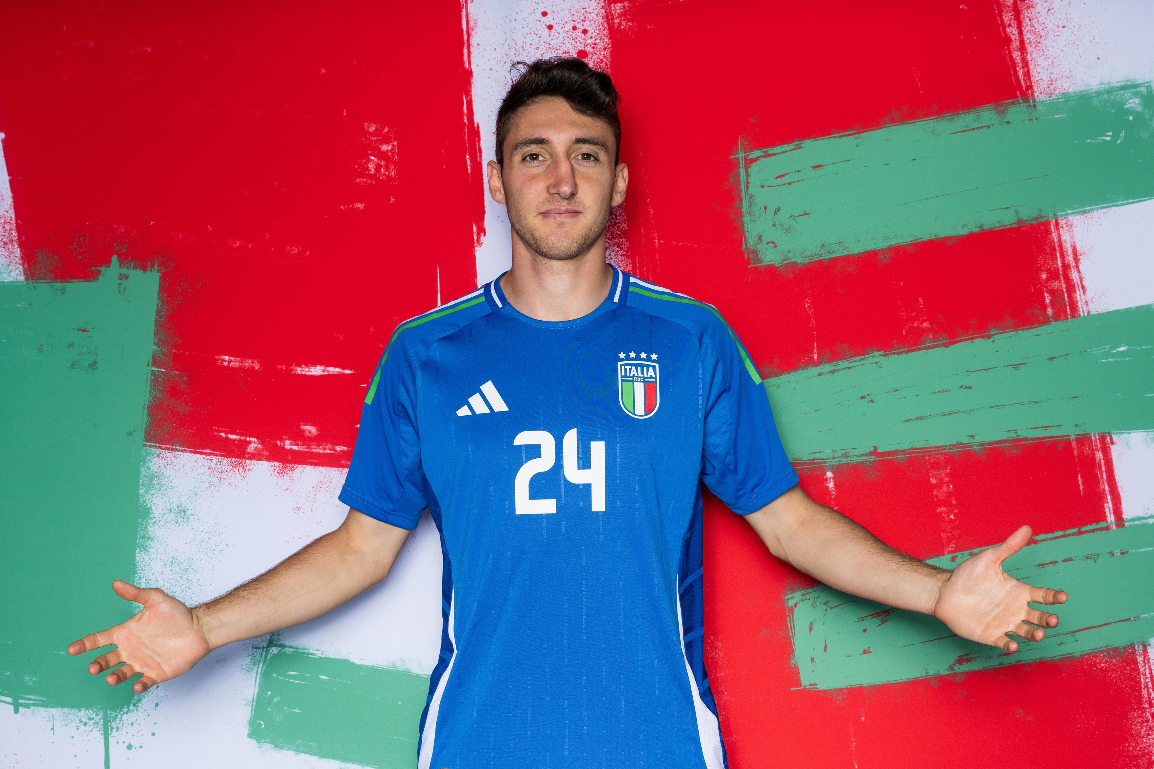 FLORENCE, ITALY - JUNE 08: Andrea Cambiaso of Italy poses for a portrait during the Italy Portrait session ahead of the UEFA EURO 2024 Germany on June 08, 2024 in Florence, Italy. (Photo by Tullio Puglia - UEFA/UEFA via Getty Images)