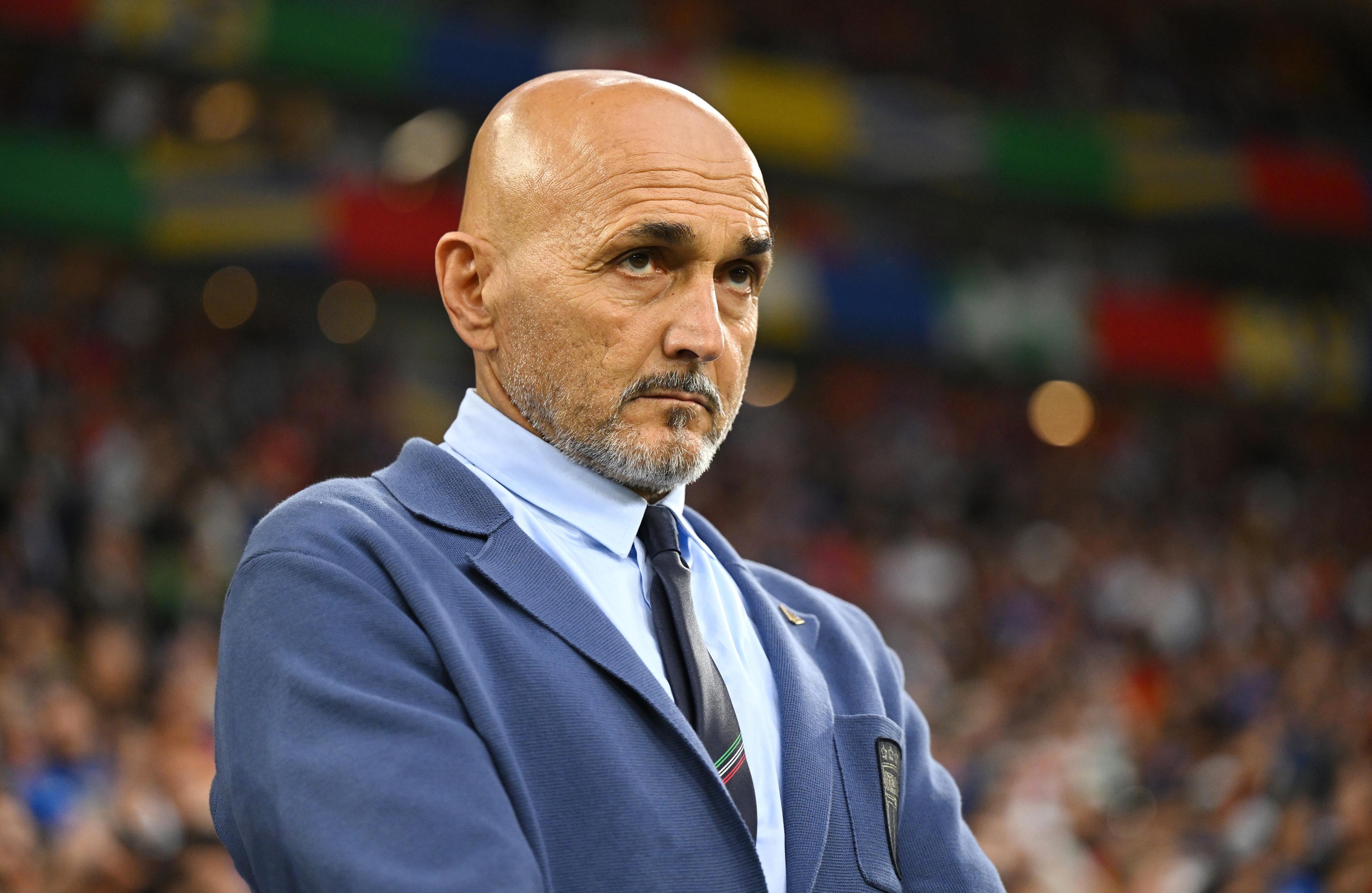GELSENKIRCHEN, GERMANY - JUNE 20: Luciano Spalletti, Head Coach of Italy, looks on prior to the UEFA EURO 2024 group stage match between Spain and Italy at Arena AufSchalke on June 20, 2024 in Gelsenkirchen, Germany. (Photo by Michael Regan - UEFA/UEFA via Getty Images)