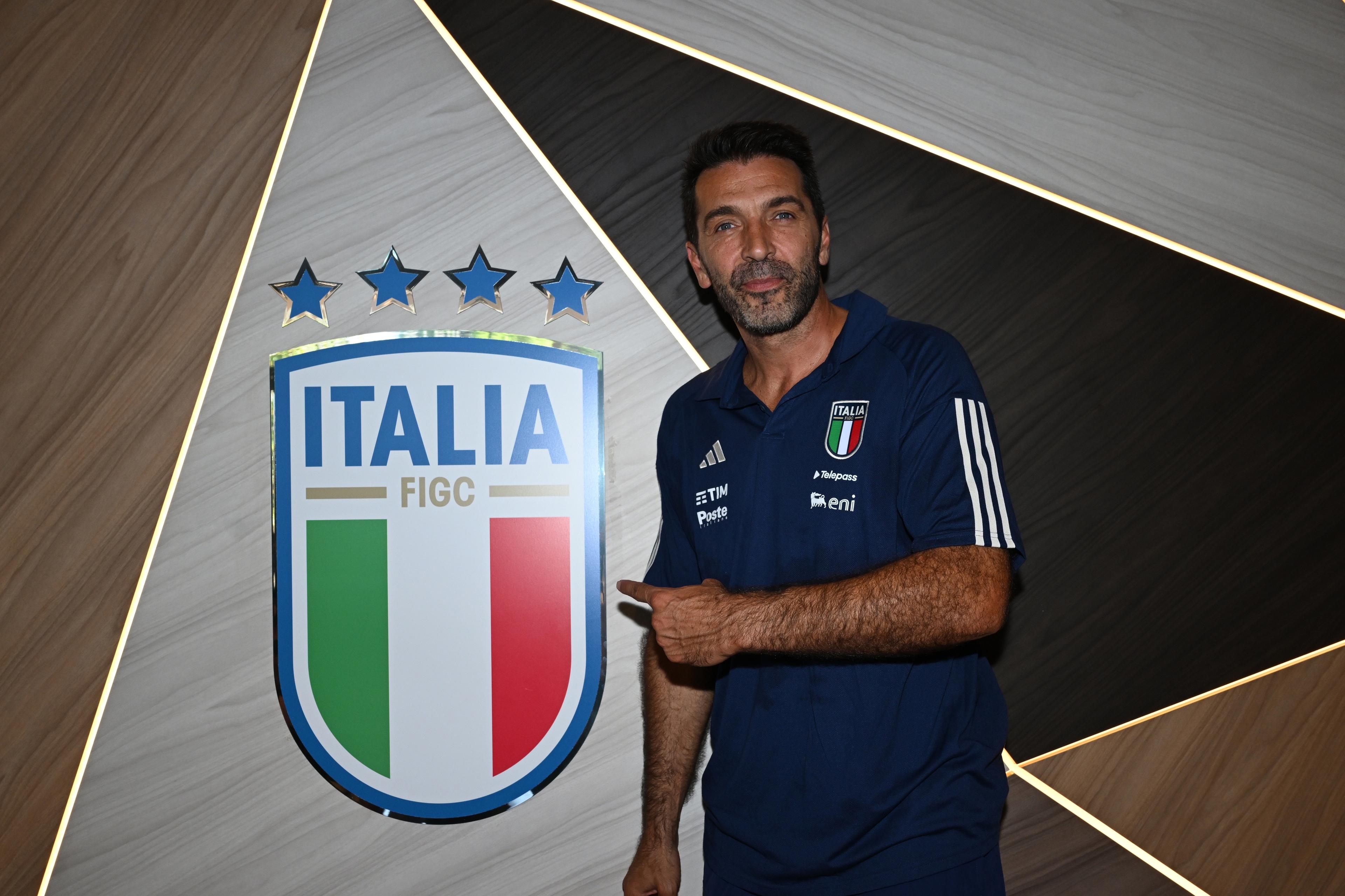FLORENCE, ITALY - SEPTEMBER 04: Head of Italy Delegation Gianluigi Buffon poses for a photo at Centro Tecnico Federale di Coverciano on September 04, 2023 in Florence, Italy. (Photo by Claudio Villa/Getty Images)