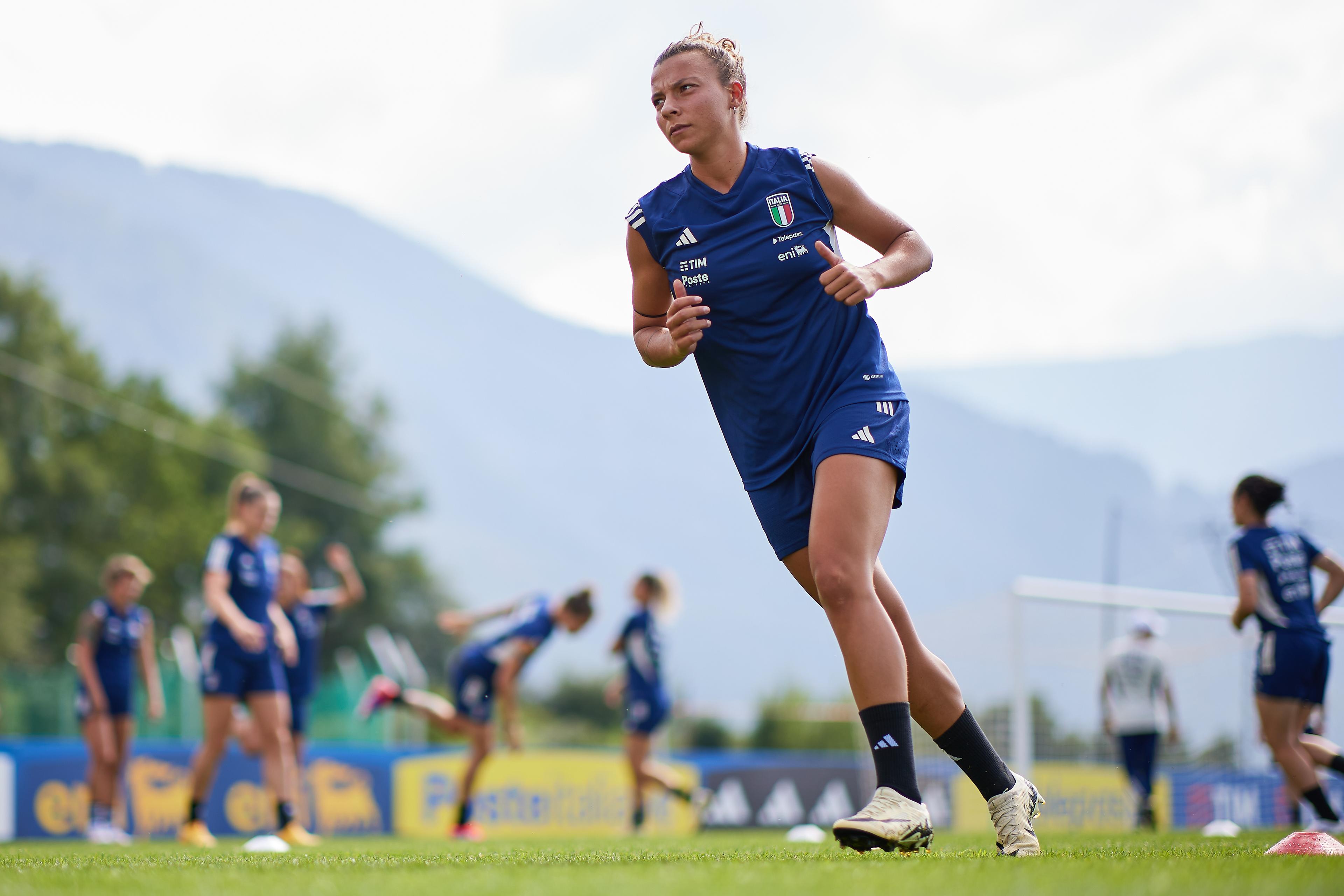 BRUNECK, ITALY - JULY 08: XXXXX during Italy Women Training Session on July 08, 2024 in Bruneck, Italy. (Photo by Emmanuele Ciancaglini/Getty Images)
