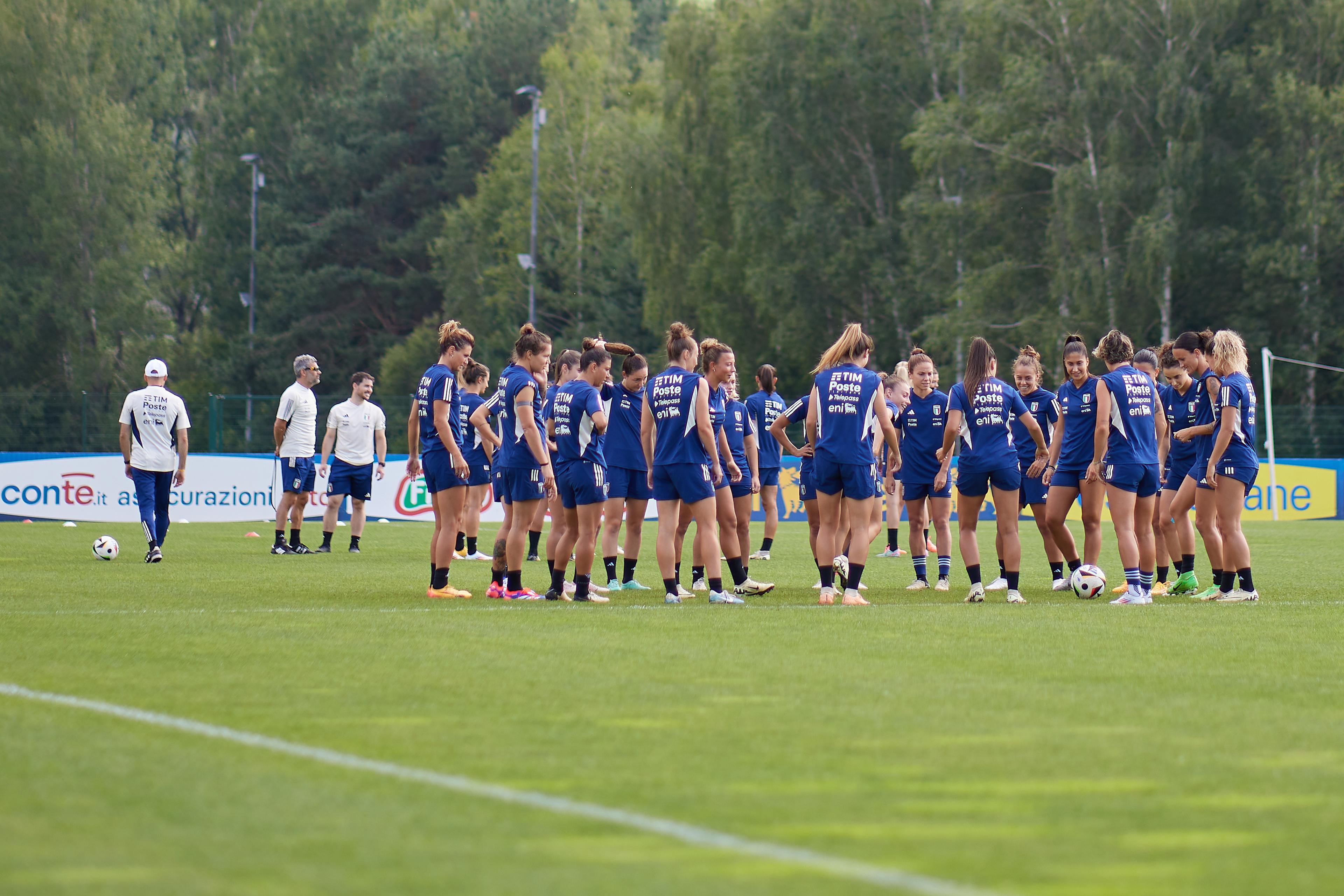 BRUNECK, ITALY - JULY 08: XXXXX during Italy Women Training Session on July 08, 2024 in Bruneck, Italy. (Photo by Emmanuele Ciancaglini/Getty Images)