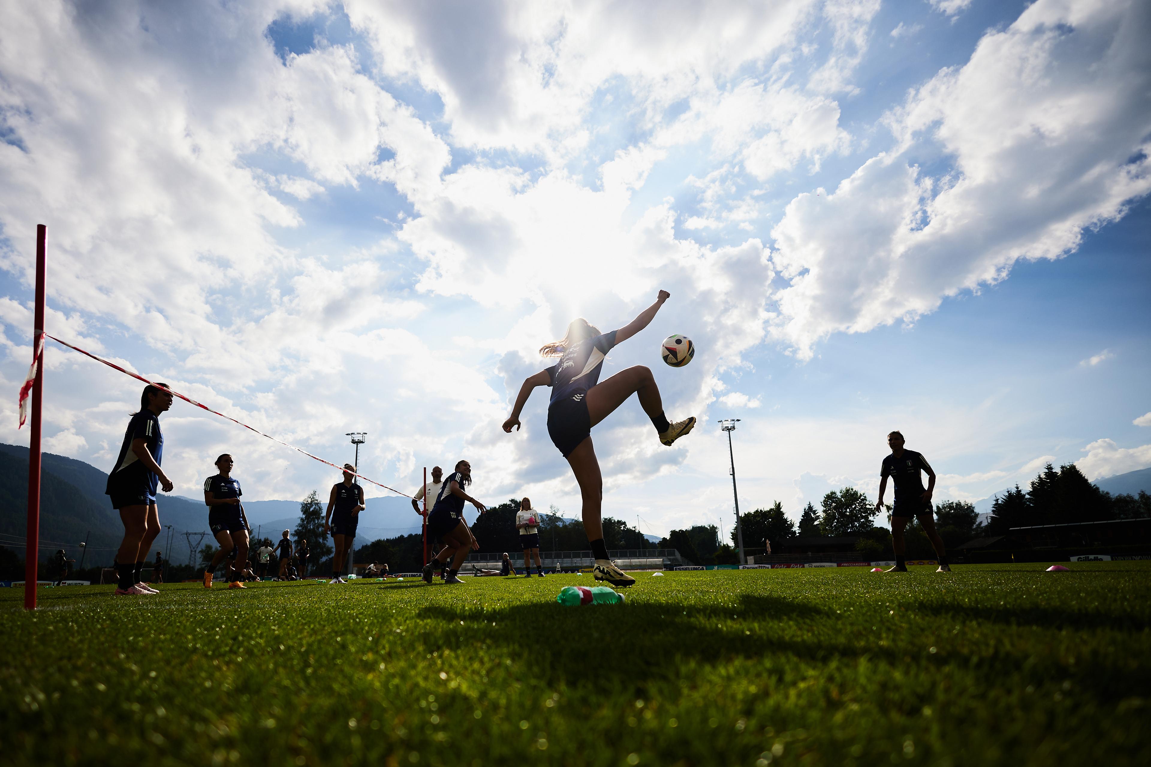 BRUNECK, ITALY - JULY 08: XXXXX during Italy Women Training Session on July 08, 2024 in Bruneck, Italy. (Photo by Emmanuele Ciancaglini/Getty Images)