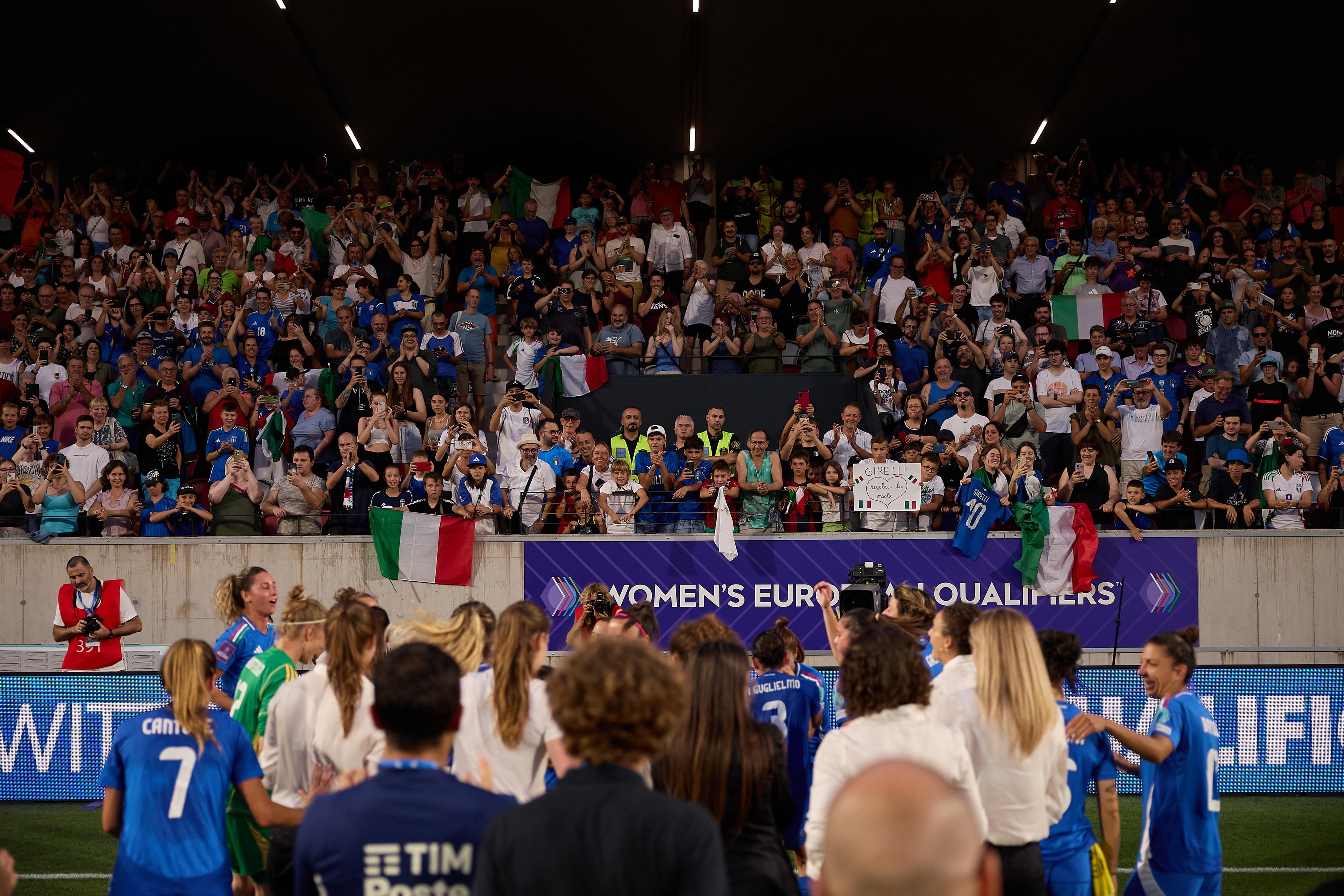 BOLZANO, ITALY - JULY 16: XXXXX during the Women's EURO 2025 European Qualifiers match between Italy and Finland at Stadio Druso on July 16, 2024 in Bolzano, Italy. (Photo by Emmanuele Ciancaglini/Getty Images)