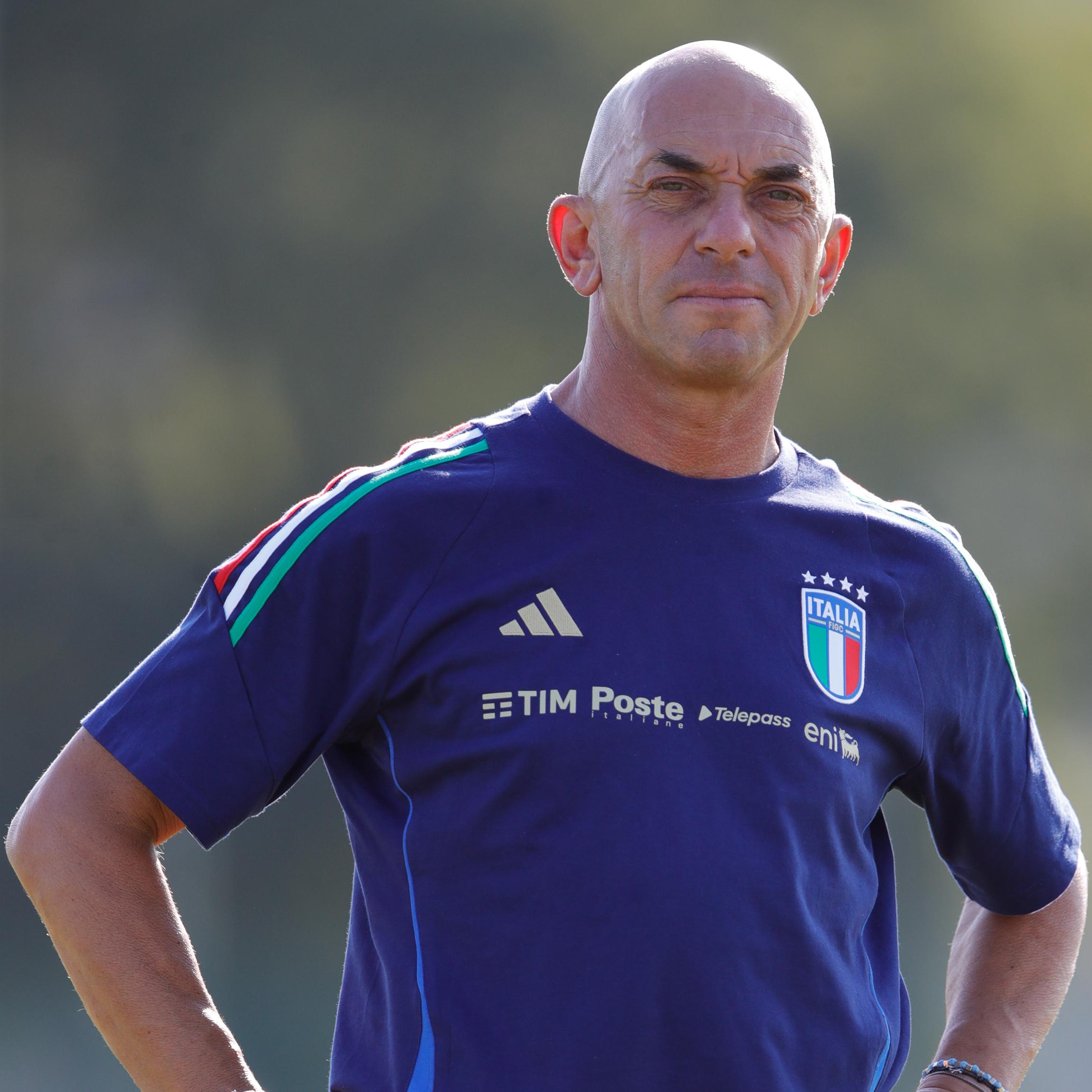 MANZANO, ITALY - AUGUST 06: Head Coach of Italy Alberto Bollini before kick off at during the International Friendly match between Italy U19 and Slovenia U19 at Stadio Comunale Giuseppe Morigi on August 06, 2024 in Manzano, Italy. (Photo by Timothy Rogers/Getty Images)