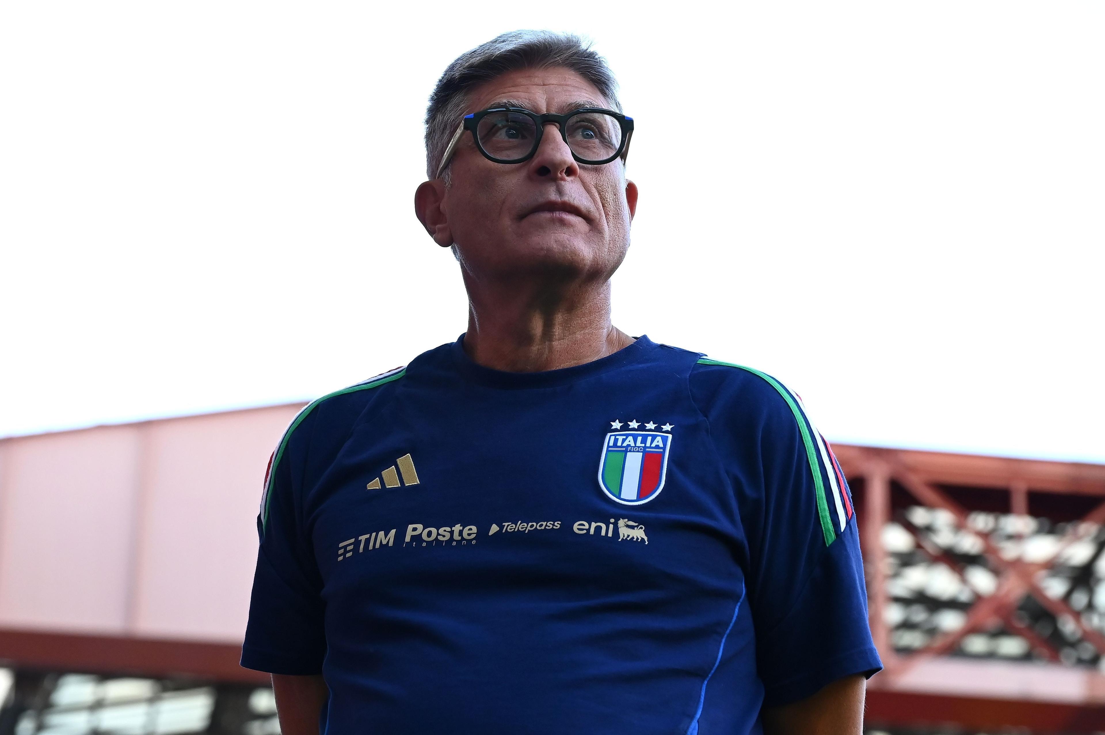 TRIESTE, ITALY - SEPTEMBER 06: Massimiliano Favo head coach of Italy U17 during the International Friendly match between Italy U17 and Switzerland U17 at Stadio Nereo Rocco on September 06, 2024 in Trieste, Italy. (Photo by Alessandro Sabattini/Getty Images)
