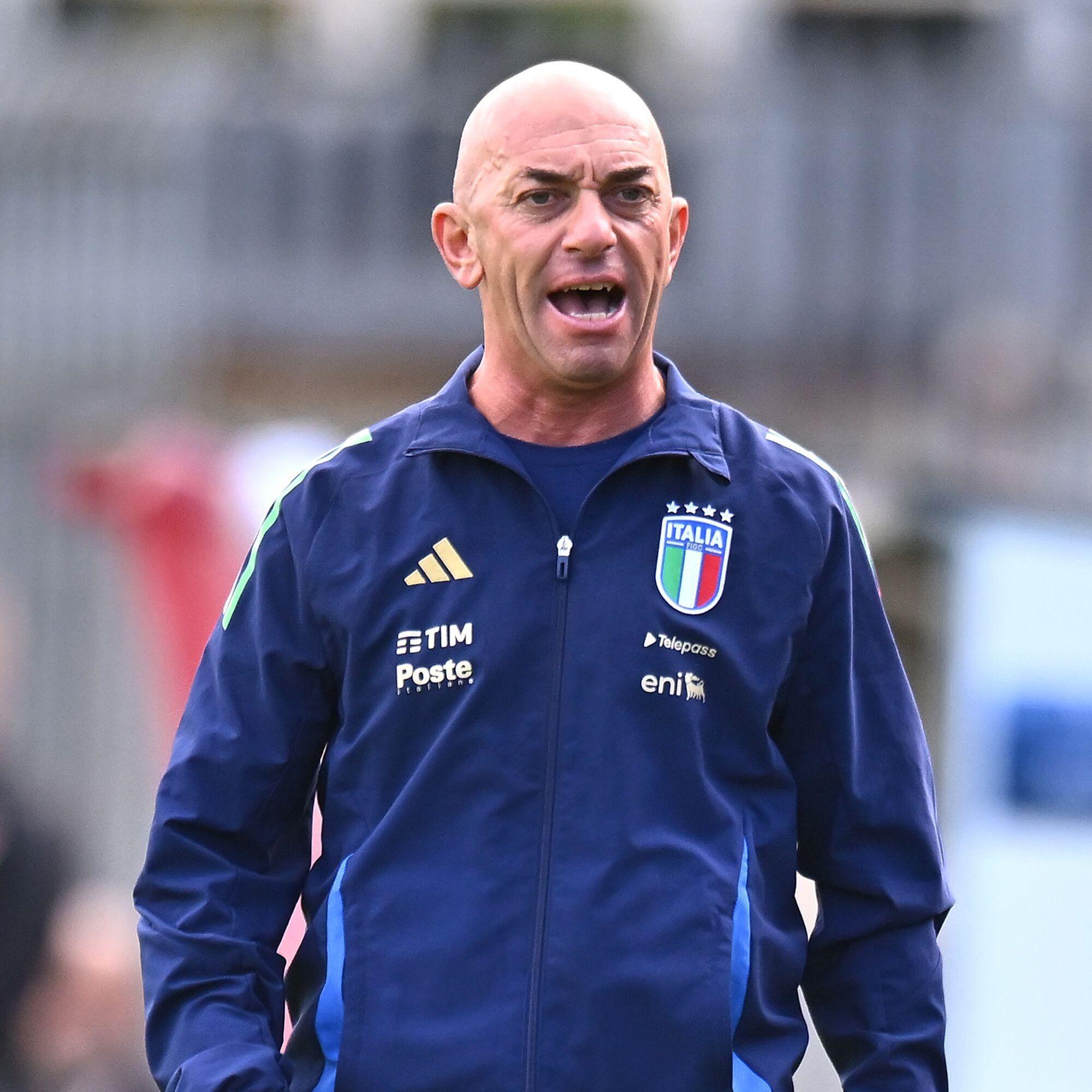 RAVENNA, ITALY - OCTOBER 10: Alberto Bollini head coach of Italy U19 during the International Friendly match between Italy U19 and Wales U19 at Stadio Benito Stirpe on October 10, 2024 in Frosinone, Italy. (Photo by FIGC/FIGC via Getty Images)