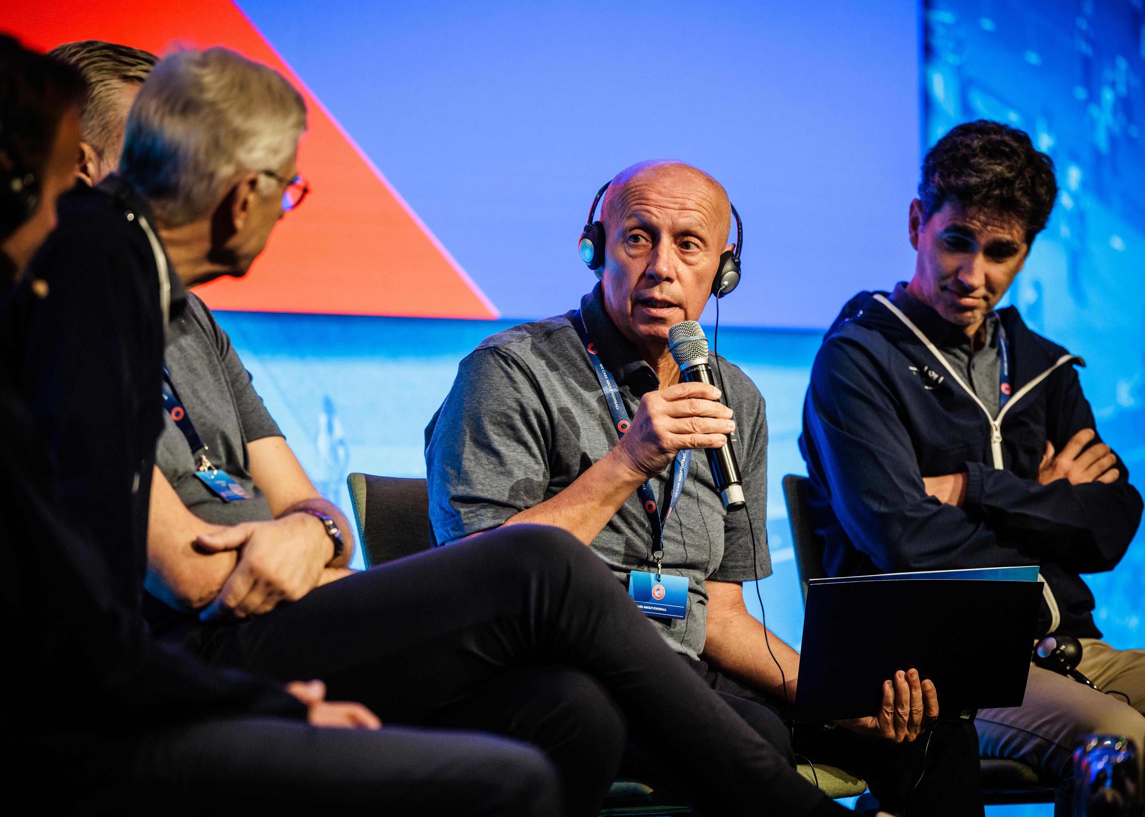 BERLIN, GERMANY - SEPTEMBER 17: The Technical Director of Italy speaks during the 14th UEFA Men's National Team Coaches & Technical Directors Conference on September 17, 2024 in Berlin, Germany. (Photo by Reinaldo Coddou H. - UEFA/UEFA via Getty Images)