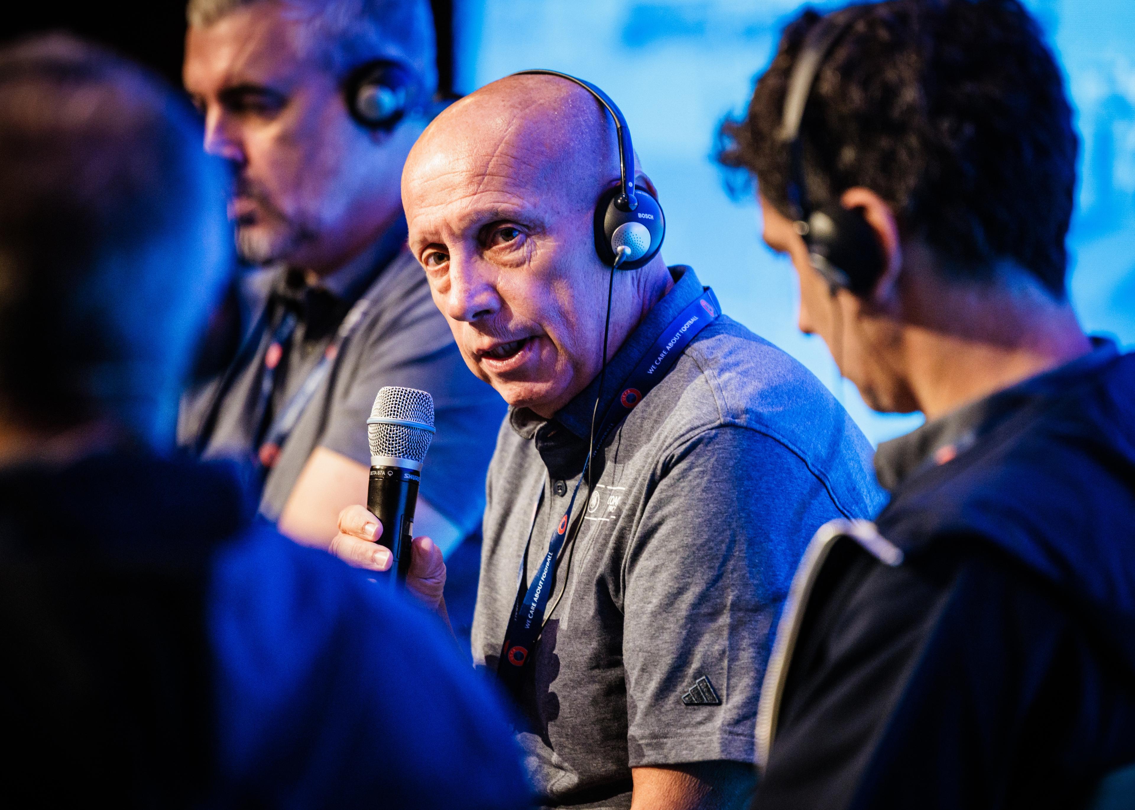 BERLIN, GERMANY - SEPTEMBER 17: The Technical Director of Italy speaks during the 14th UEFA Men's National Team Coaches & Technical Directors Conference on September 17, 2024 in Berlin, Germany. (Photo by Reinaldo Coddou H. - UEFA/UEFA via Getty Images)