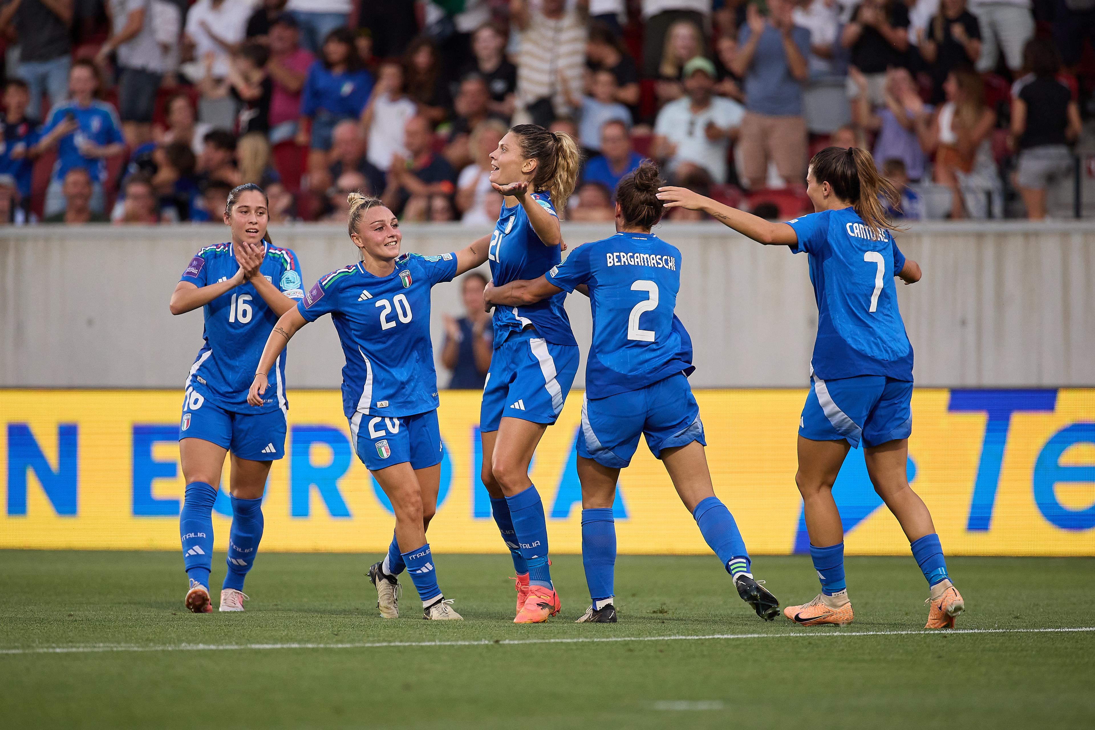 BOLZANO, ITALY - JULY 16: XXXXX during the Women\\'s EURO 2025 European Qualifiers match between Italy and Finland at Stadio Druso on July 16, 2024 in Bolzano, Italy. (Photo by Emmanuele Ciancaglini/Getty Images)