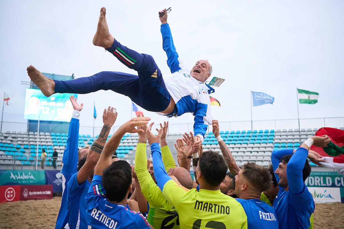CADIZ, SPAIN - OCTOBER 12: FIFA Beach Soccer World Cup 2025 - European Qualifier Andalucía at Playa de La Victoria on October 12, 2024 in Cadiz, Spain. (Photo by Manuel Queimadelos/Quality Sport Images)