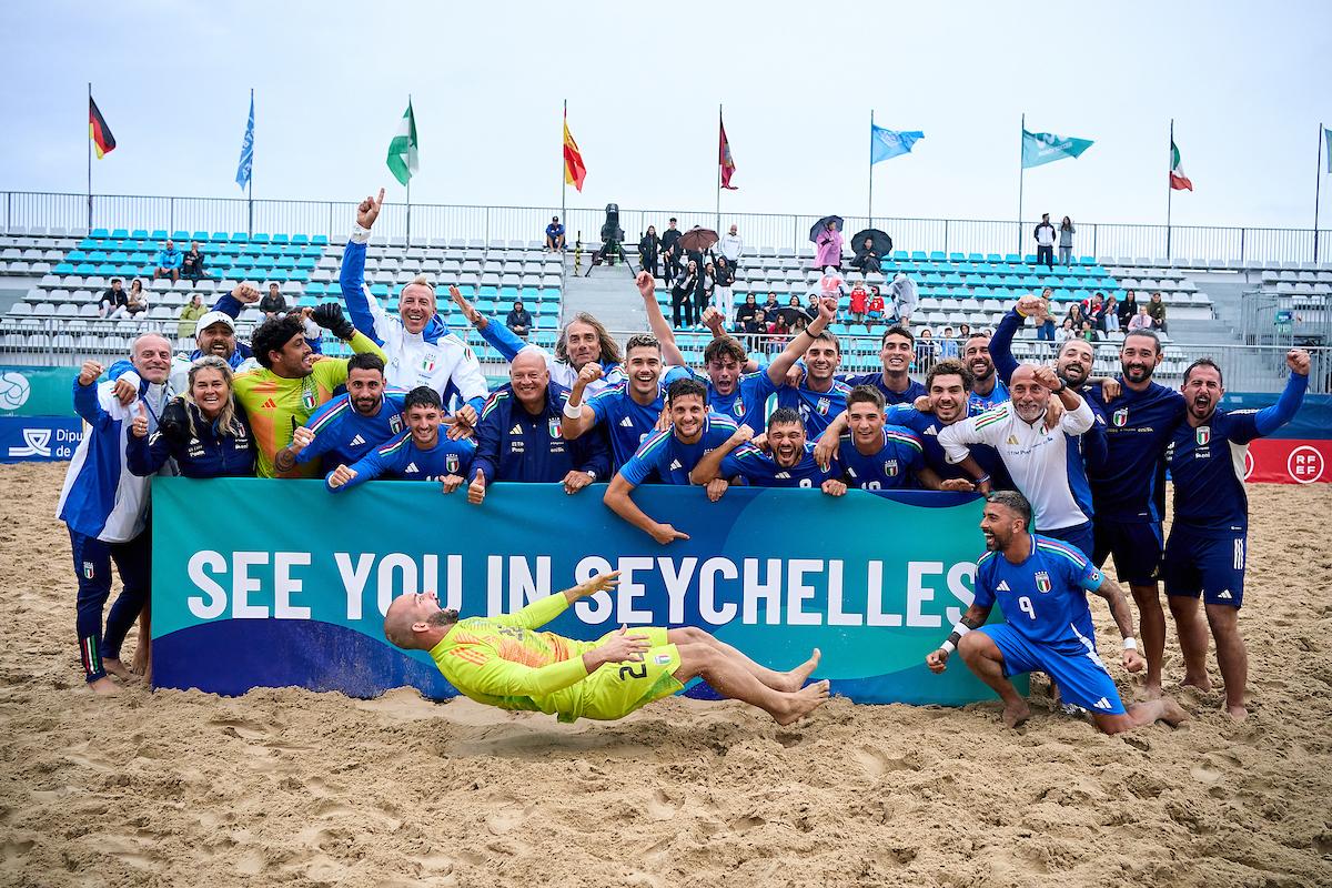 CADIZ, SPAIN - OCTOBER 12: FIFA Beach Soccer World Cup 2025 - European Qualifier Andalucía at Playa de La Victoria on October 12, 2024 in Cadiz, Spain. (Photo by Manuel Queimadelos/Quality Sport Images)