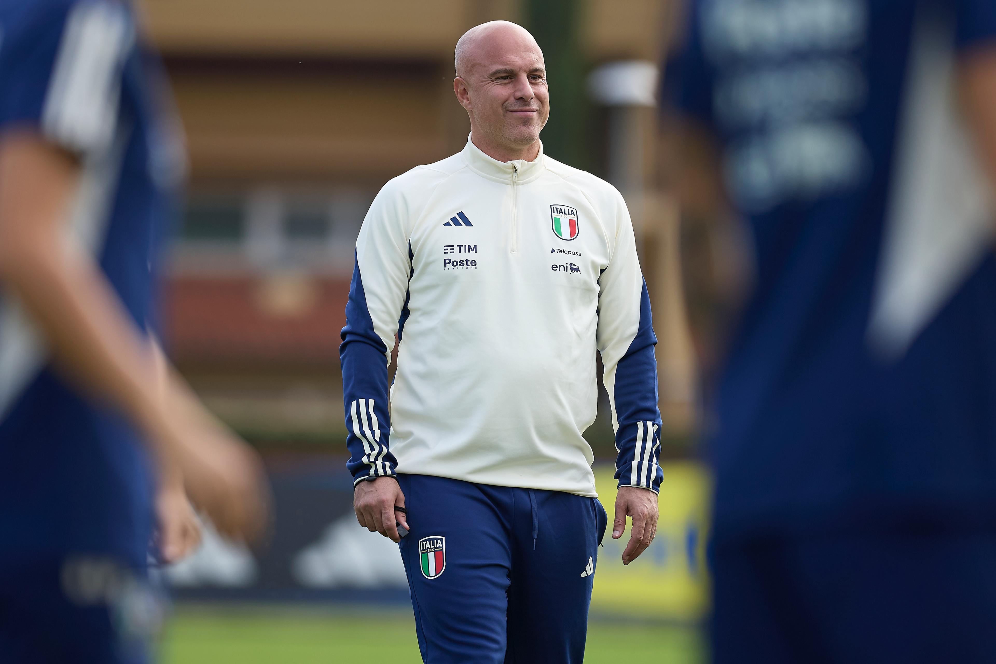FLORENCE, ITALY - OCTOBER 22: XXXXX during Italy Women Training Session at Centro Tecnico Federale di Coverciano on October 22, 2024 in Florence, Italy. (Photo by Emmanuele Ciancaglini/FIGC via Getty Images)
