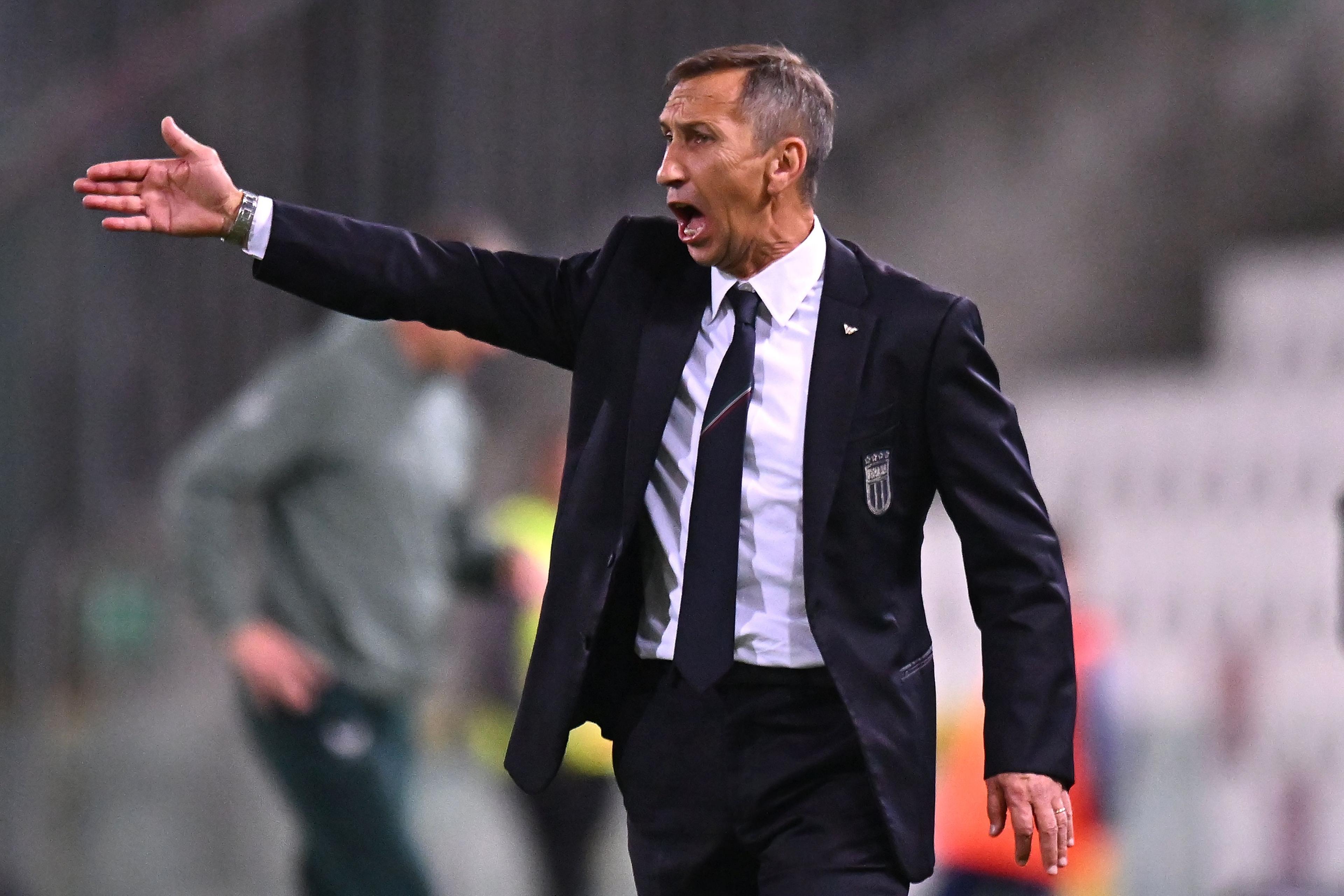 TRIESTE, ITALY - OCTOBER 15: Carmine Nunziata head coach of Italy U21 during the UEFA U21 Euro 2025 Qualifier match between Italy and Ireland at Stadio Nereo Rocco on October 15, 2024 in Trieste, Italy. (Photo by FIGC/FIGC via Getty Images