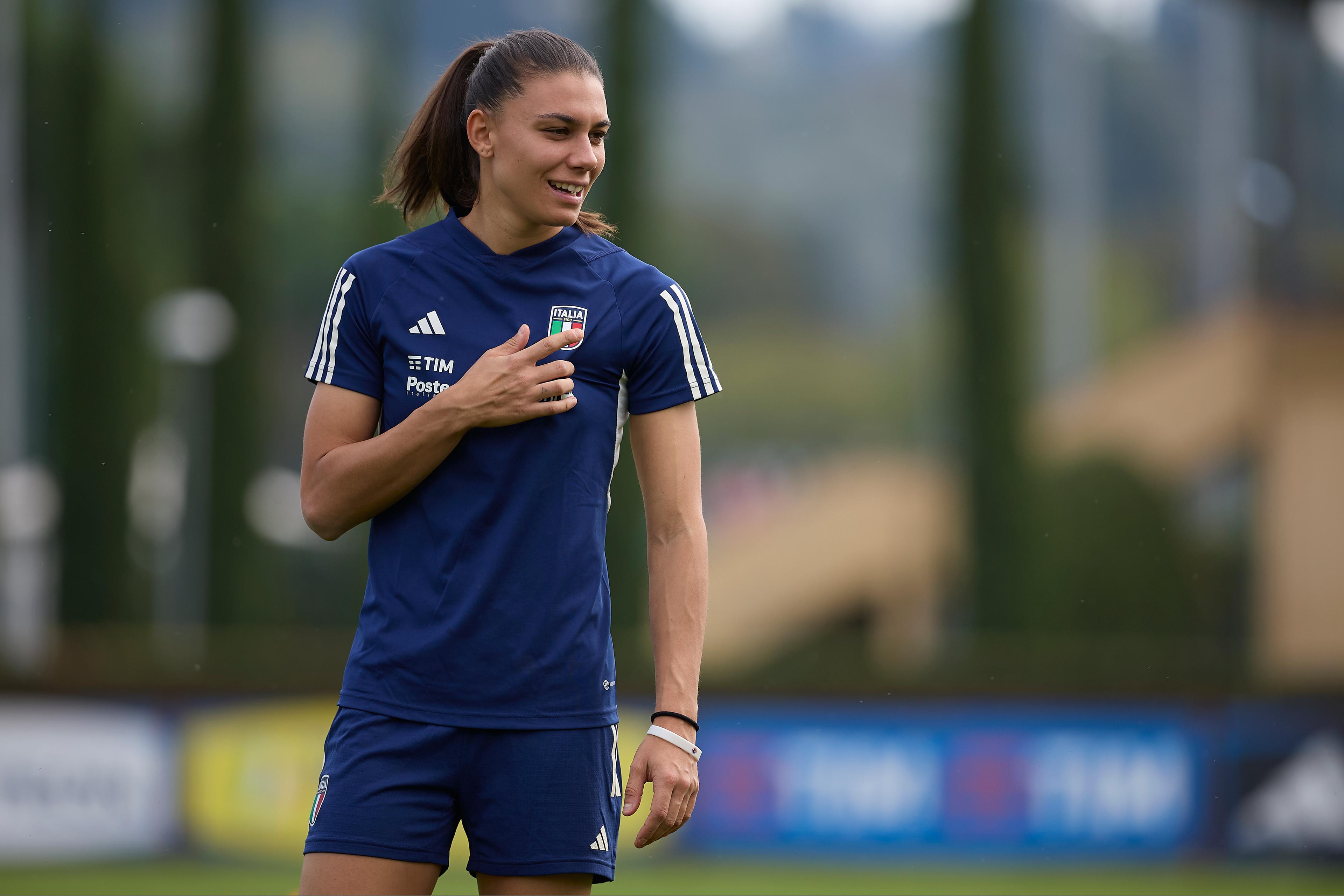 FLORENCE, ITALY - OCTOBER 22: XXXXX during Italy Women Training Session at Centro Tecnico Federale di Coverciano on October 22, 2024 in Florence, Italy. (Photo by Emmanuele Ciancaglini/FIGC via Getty Images)