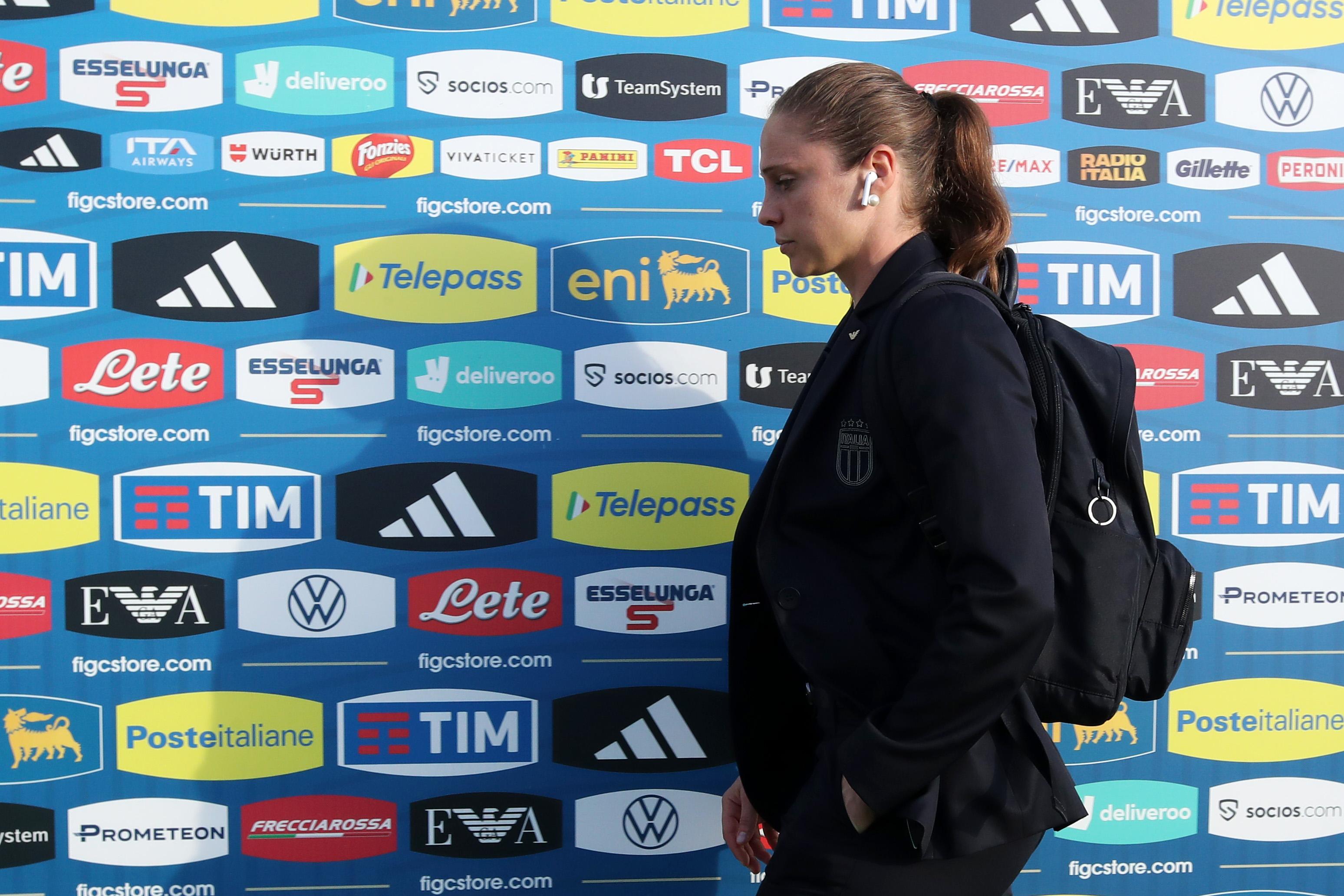 ROME, ITALY - OCTOBER 25: Laura Giuliani of Italy arrives at the stadium prior to the Women's International Friendly match between Italy and Malta at Stadio Tre Fontane on October 25, 2024 in Rome, Italy. (Photo by Paolo Bruno - FIGC/FIGC via Getty Images)