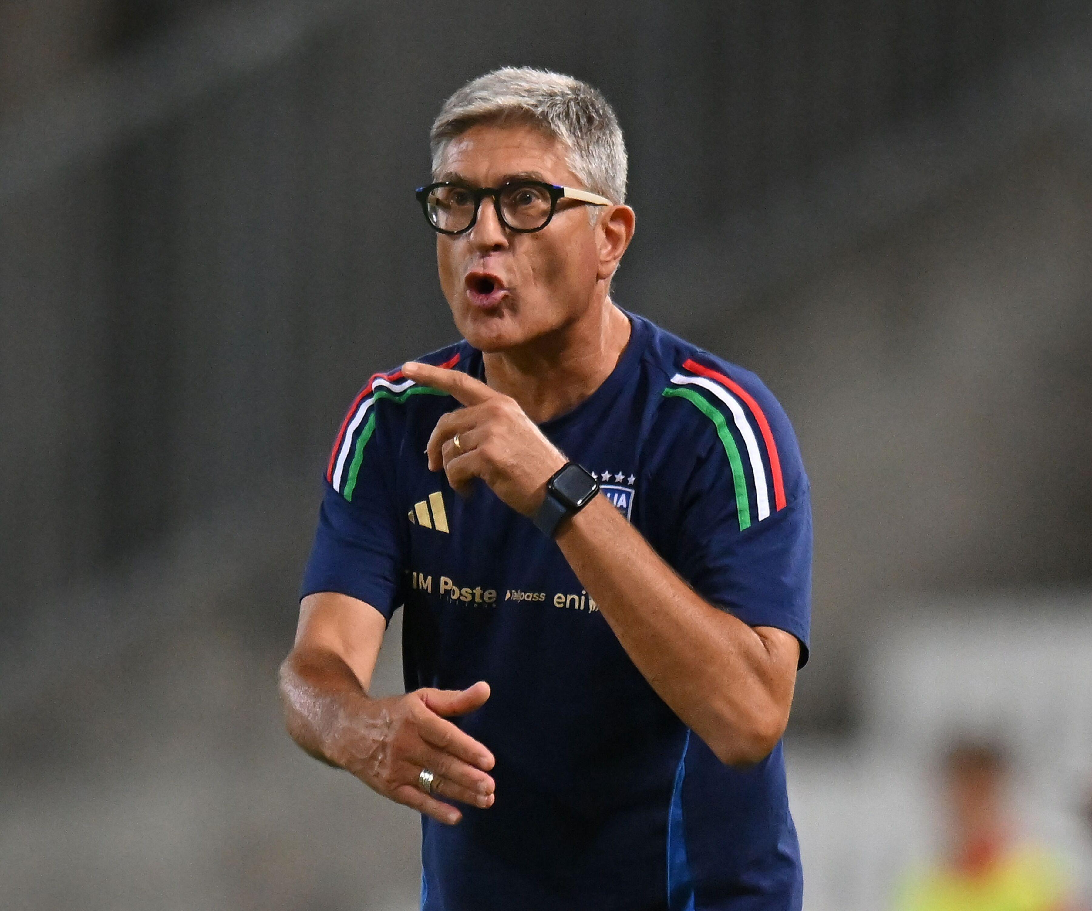 TRIESTE, ITALY - SEPTEMBER 06: Massimiliano Favo head coach of Italy U17 during the International Friendly match between Italy U17 and Switzerland U17 at Stadio Nereo Rocco on September 06, 2024 in Trieste, Italy. (Photo by Alessandro Sabattini/Getty Images)